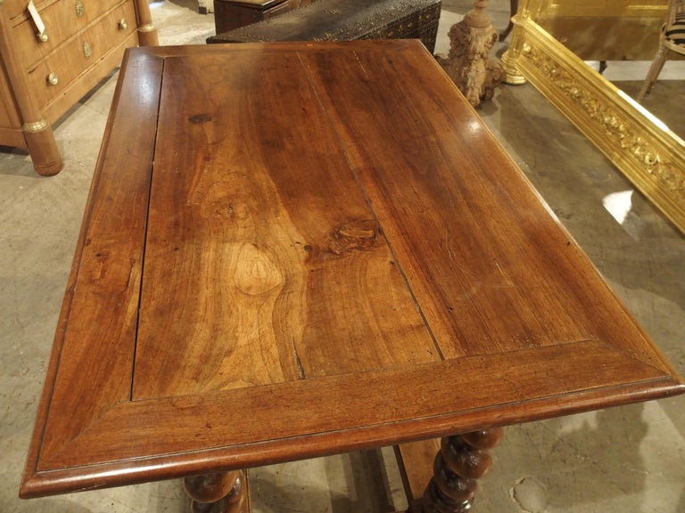 19th Century French Walnut Writing Table in the Louis XIII Style For Sale 7