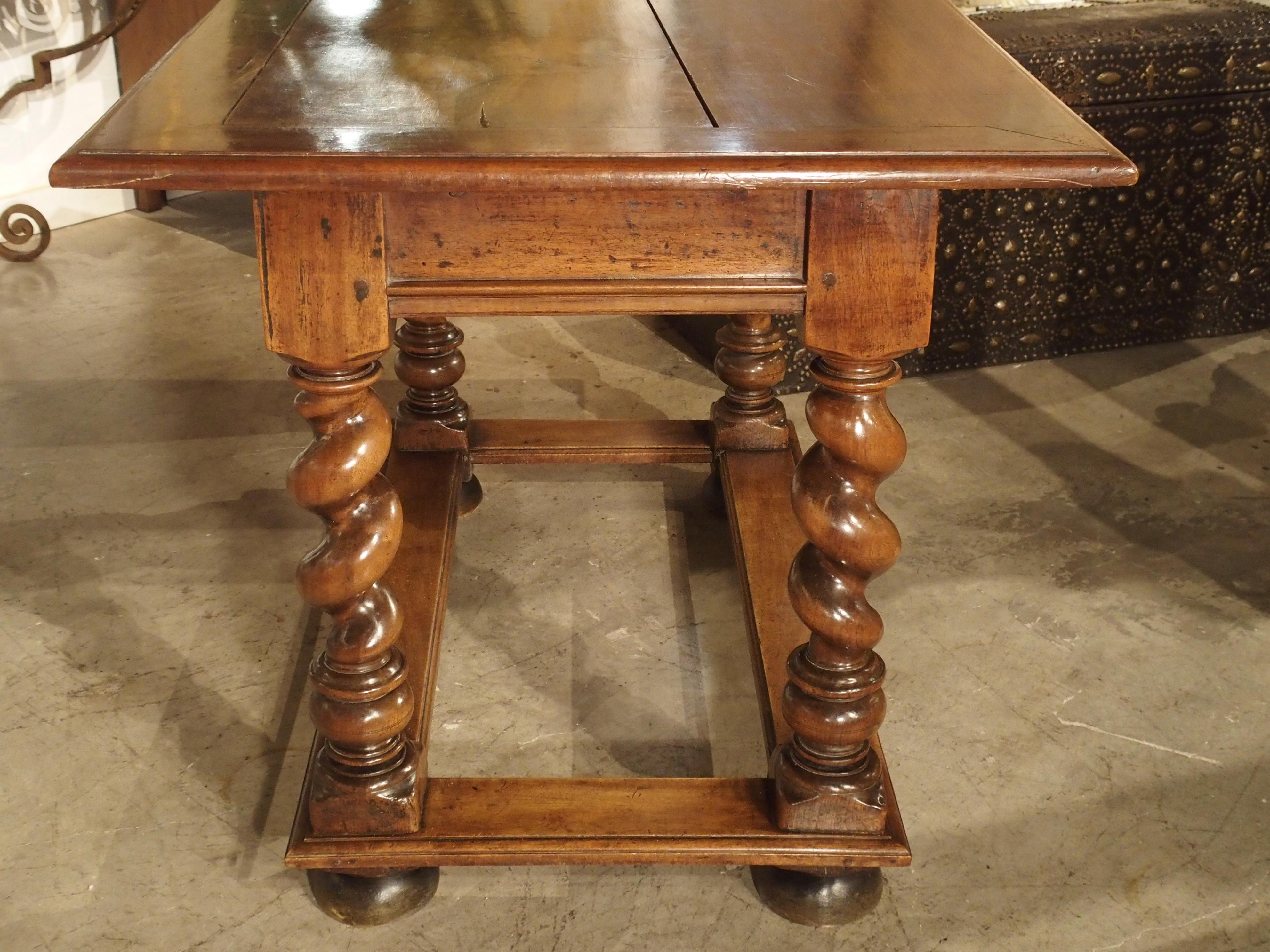 19th Century French Walnut Writing Table in the Louis XIII Style 7