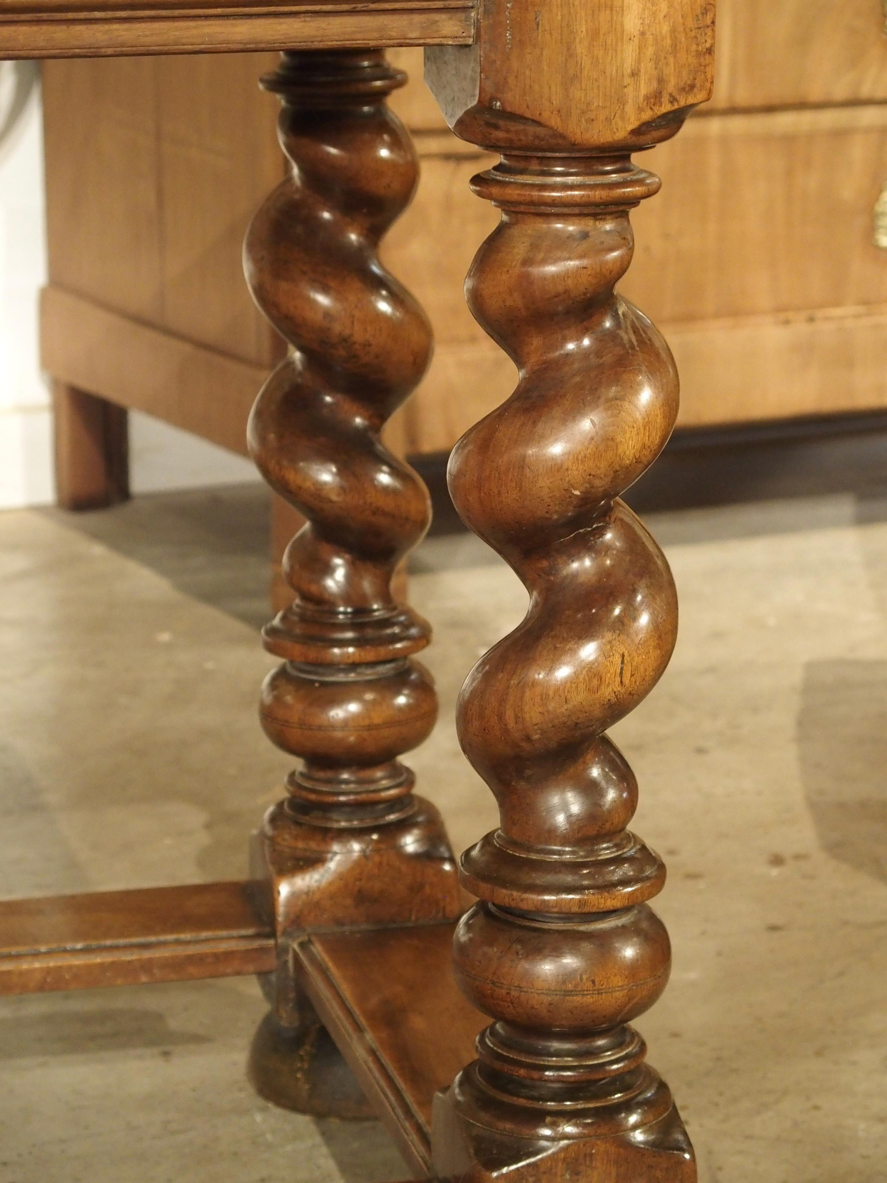 19th Century French Walnut Writing Table in the Louis XIII Style 9