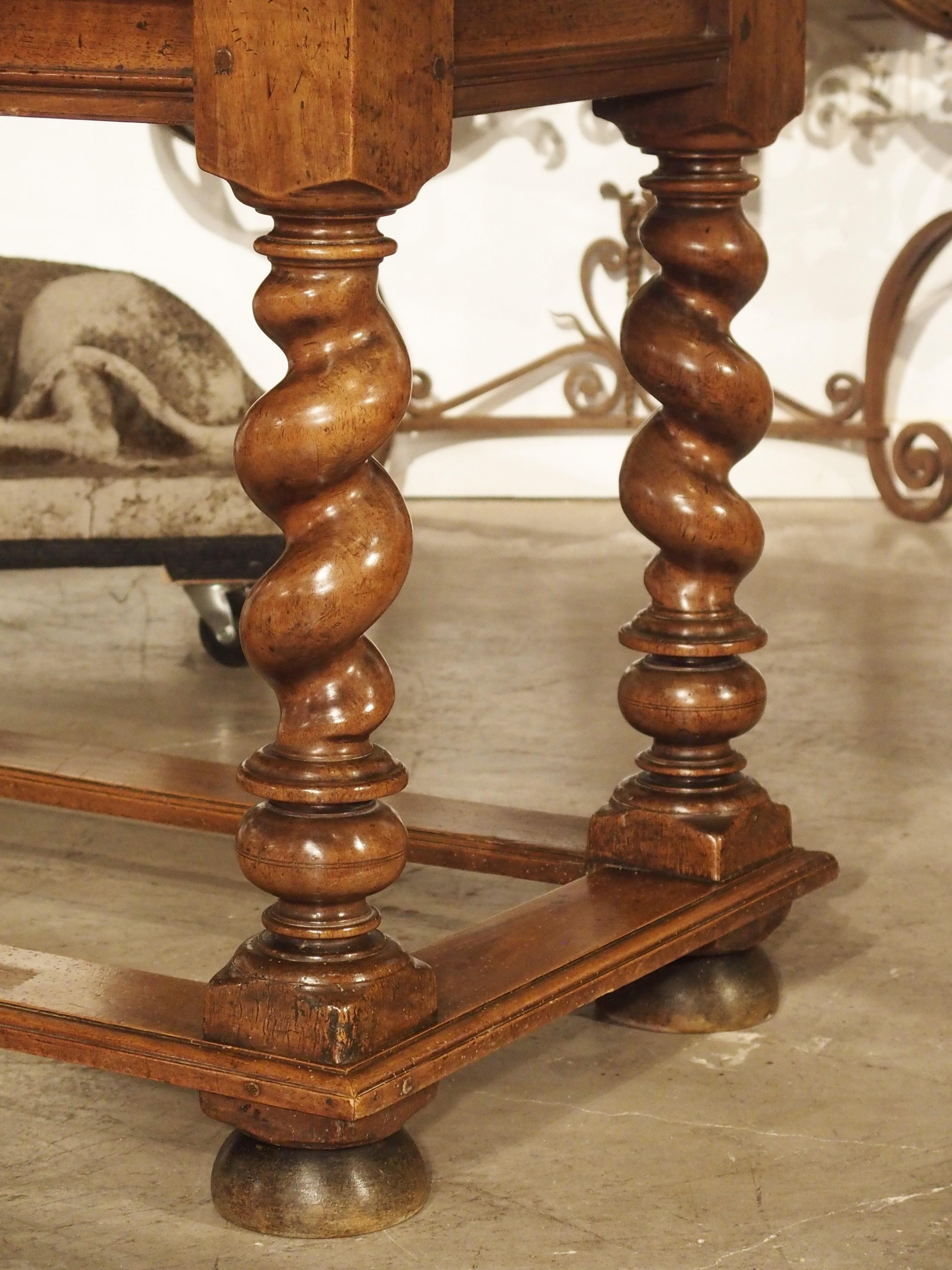 19th Century French Walnut Writing Table in the Louis XIII Style In Good Condition In Dallas, TX