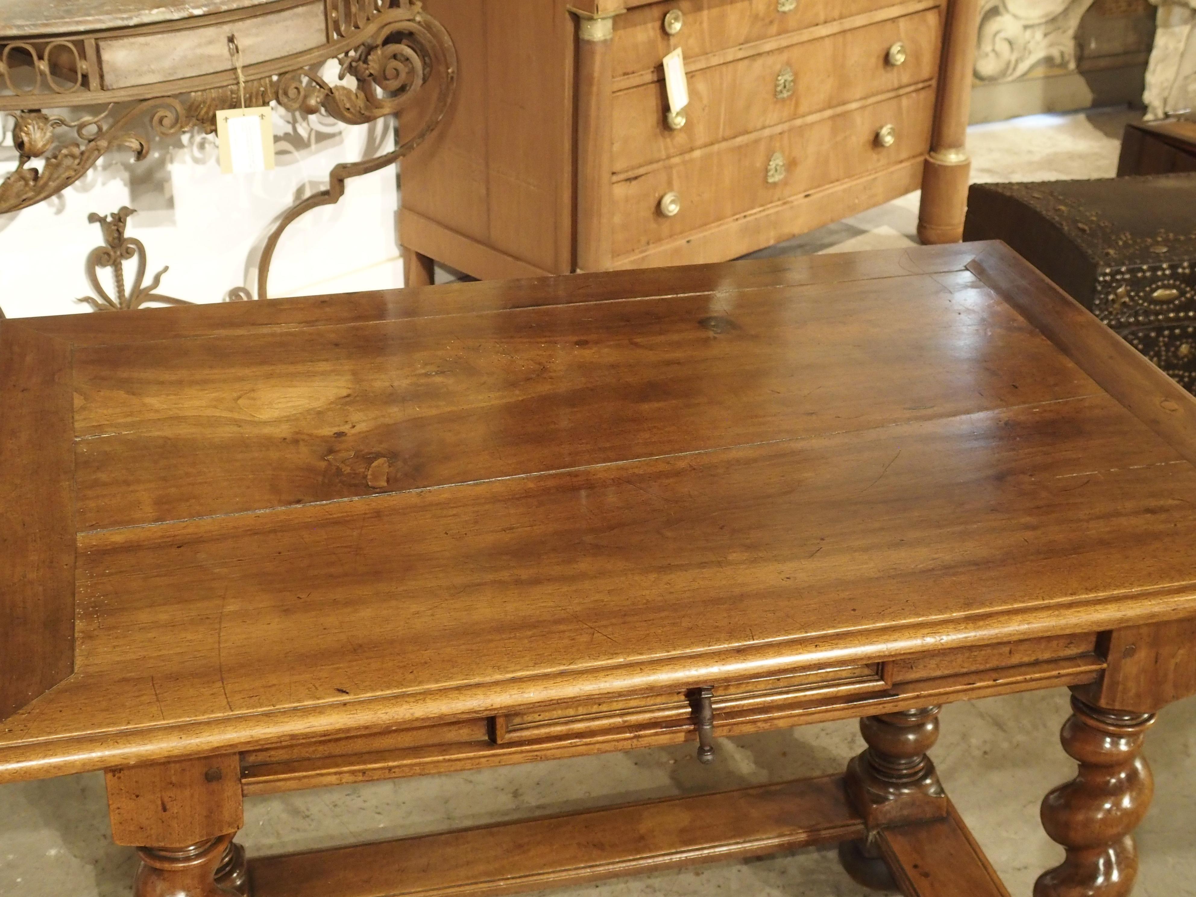 19th Century French Walnut Writing Table in the Louis XIII Style 4