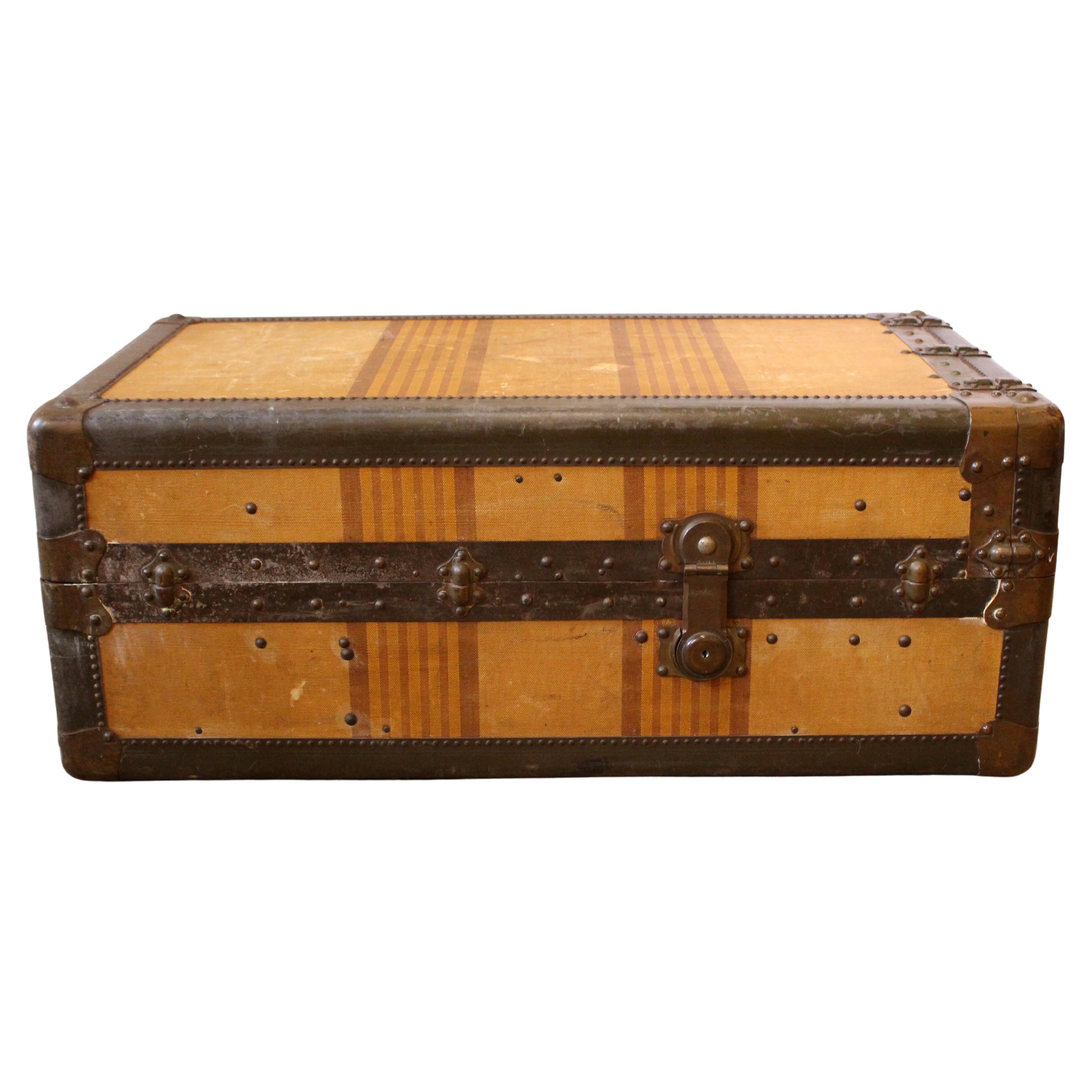 19. Jahrhundert Französisch Garderobe Gepäck Koffer