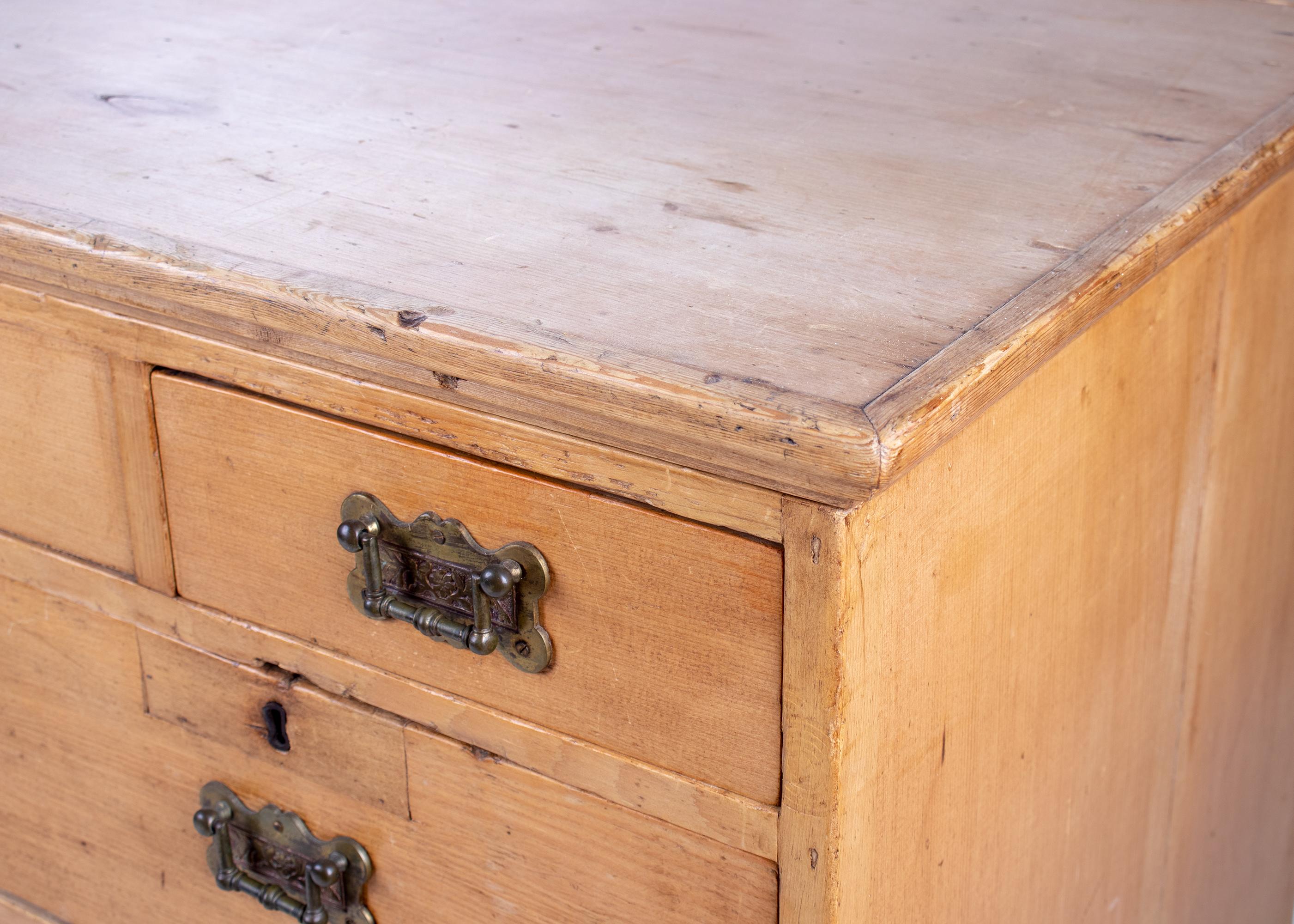 19th Century French Wash-Room Five-Drawer Chest with Two Panel Doors For Sale 6