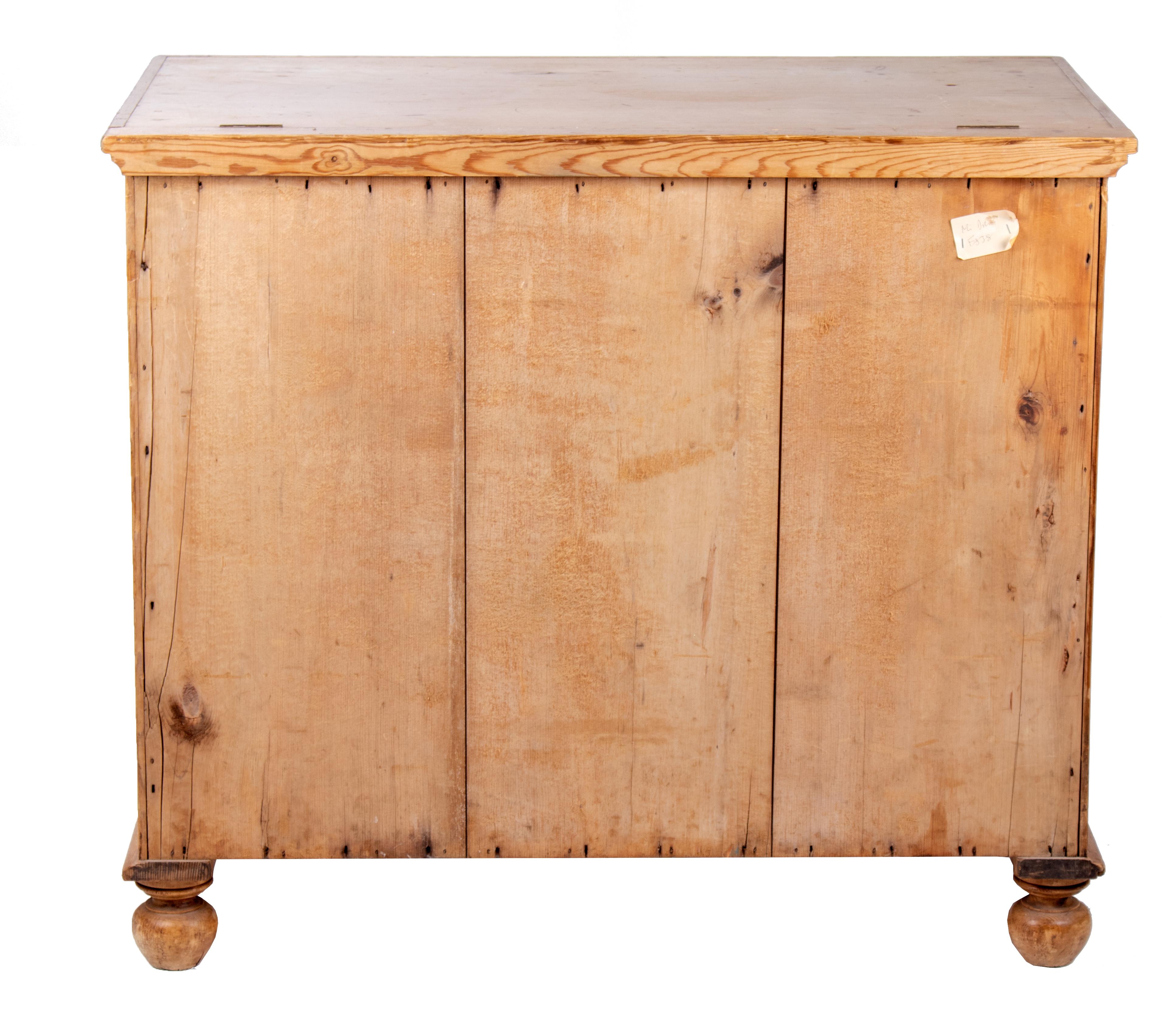 19th Century French Wash-Room Five-Drawer Chest with Two Panel Doors For Sale 2