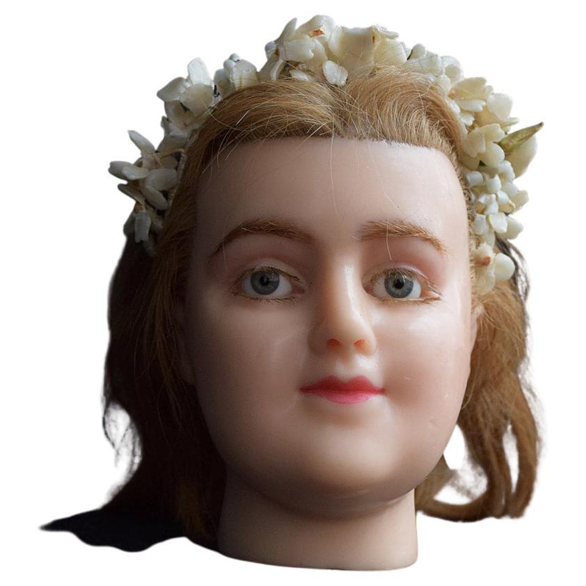19th Century French Wax Head Shop Mannequin