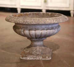 19th Century French Weathered Carved Stone Garden Planter Jardinière