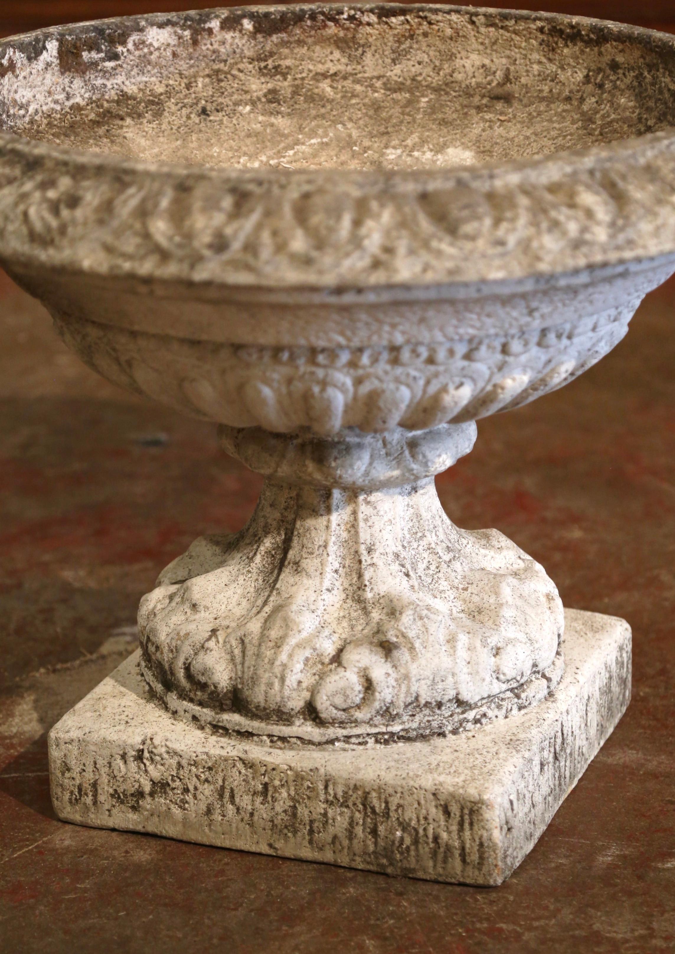Hand-Crafted 19th Century French Weathered Stone Outdoor Garden Planter Jardinière
