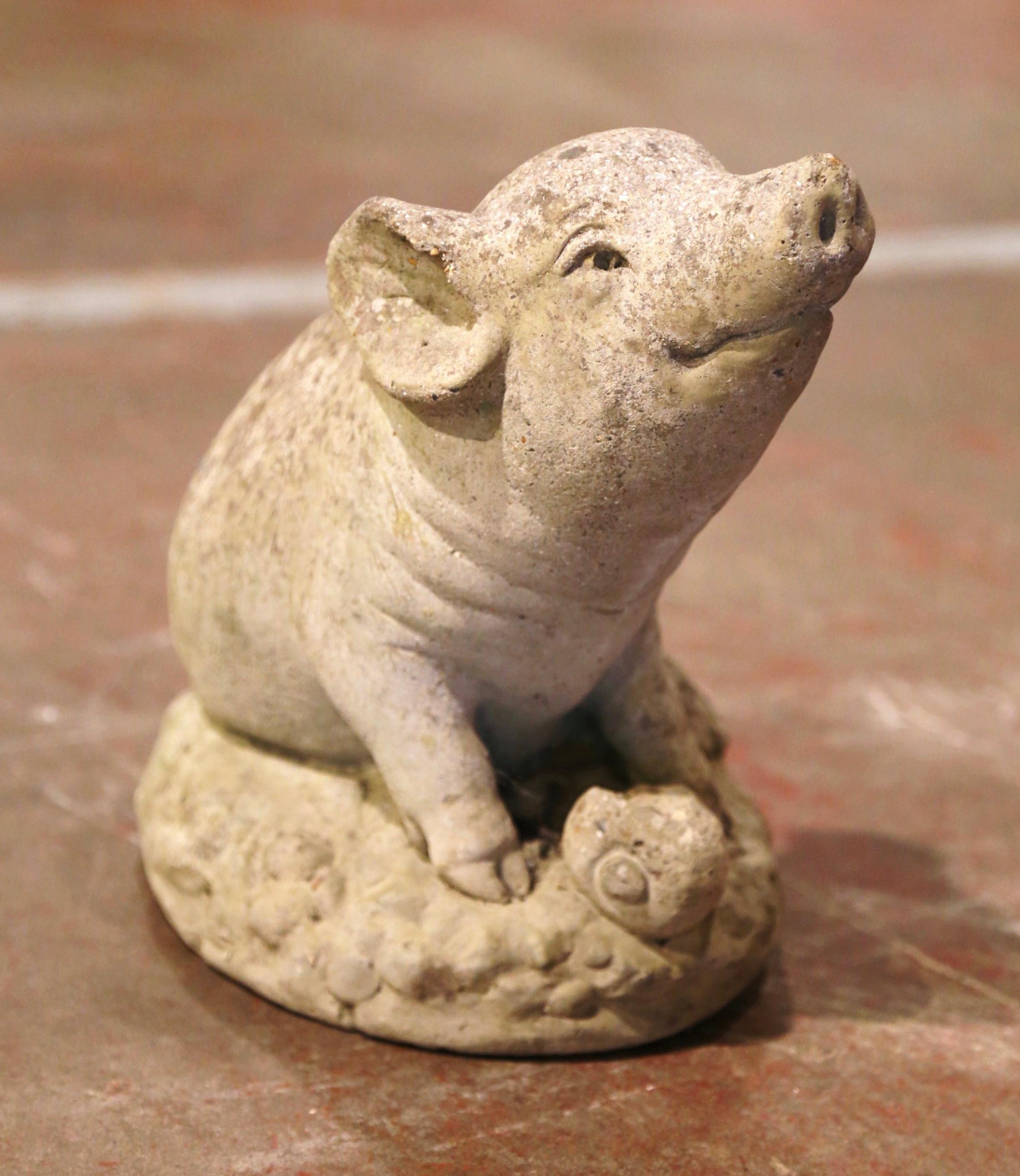 concrete pig statue
