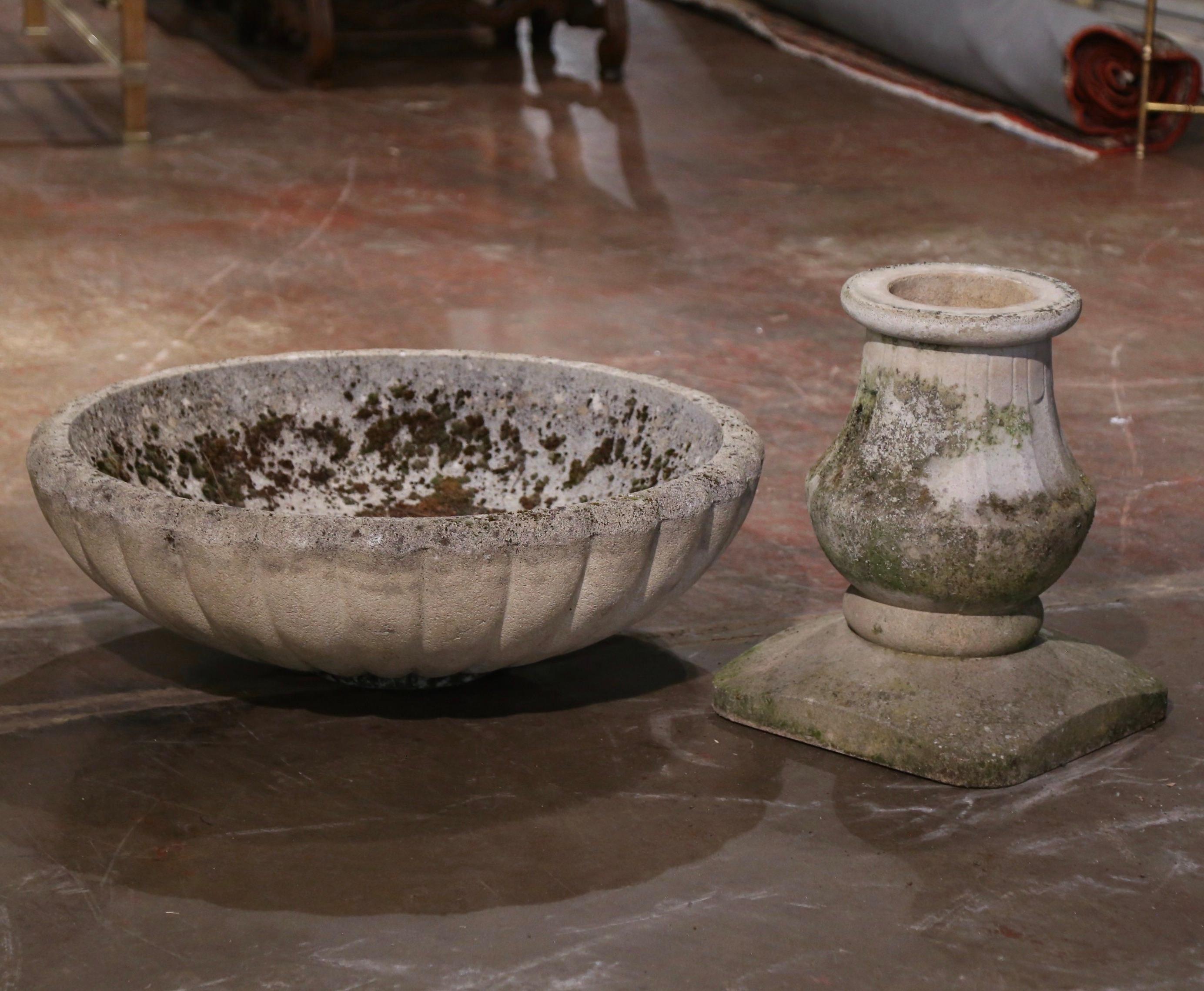 19th Century French Weathered Stone Outdoor Garden Planter Jardinière 1
