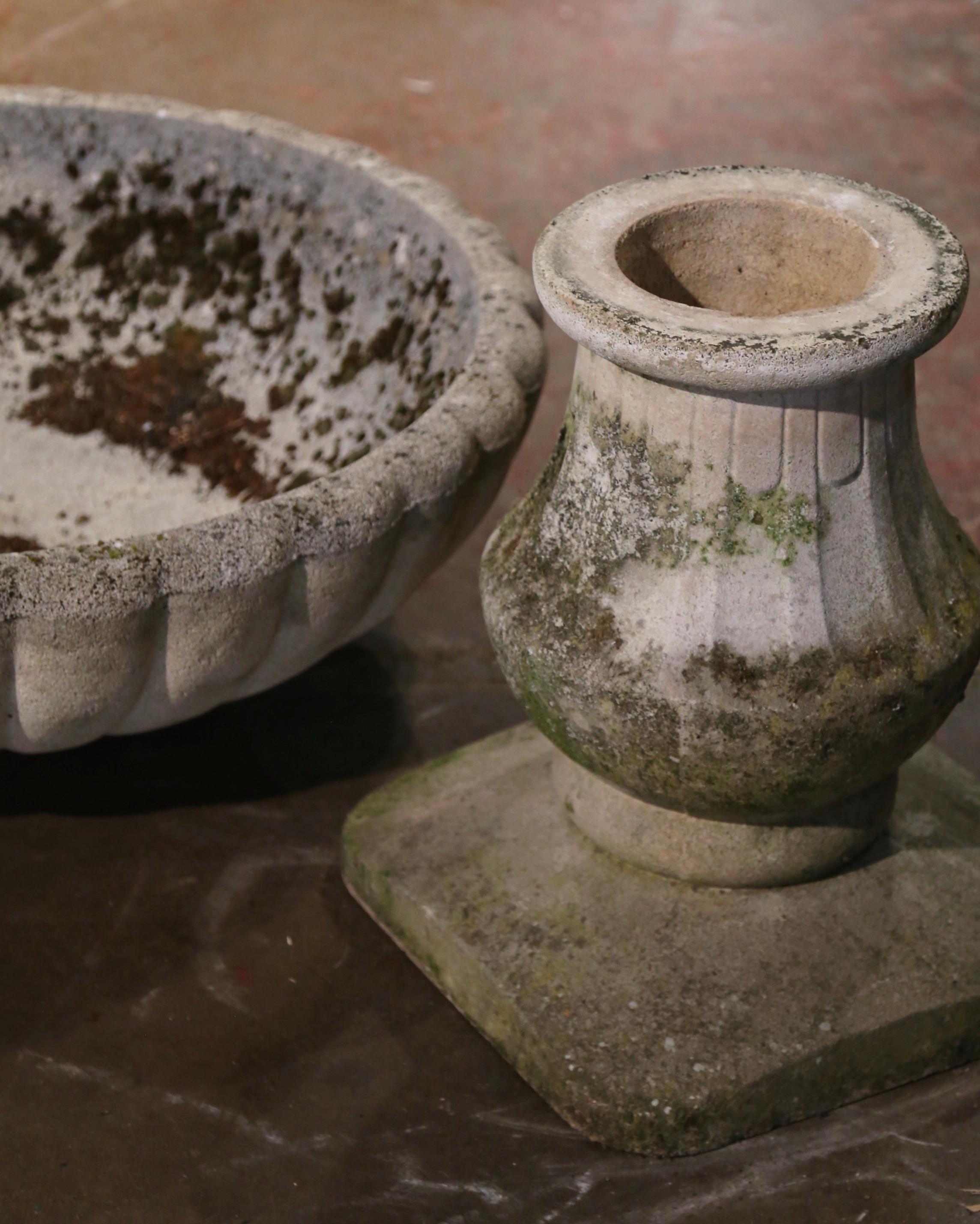 19th Century French Weathered Stone Outdoor Garden Planter Jardinière 2