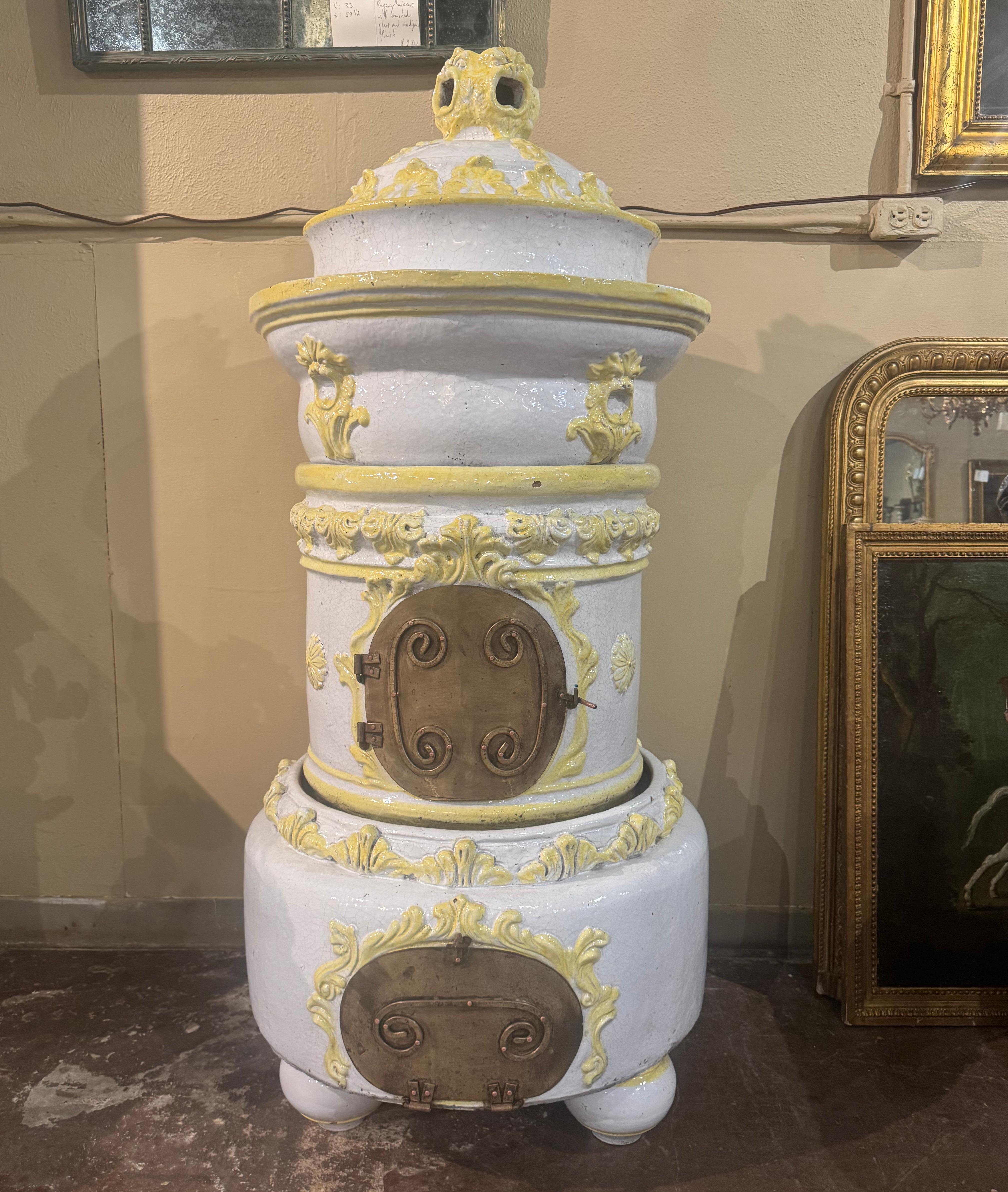 antique ceramic wood stove