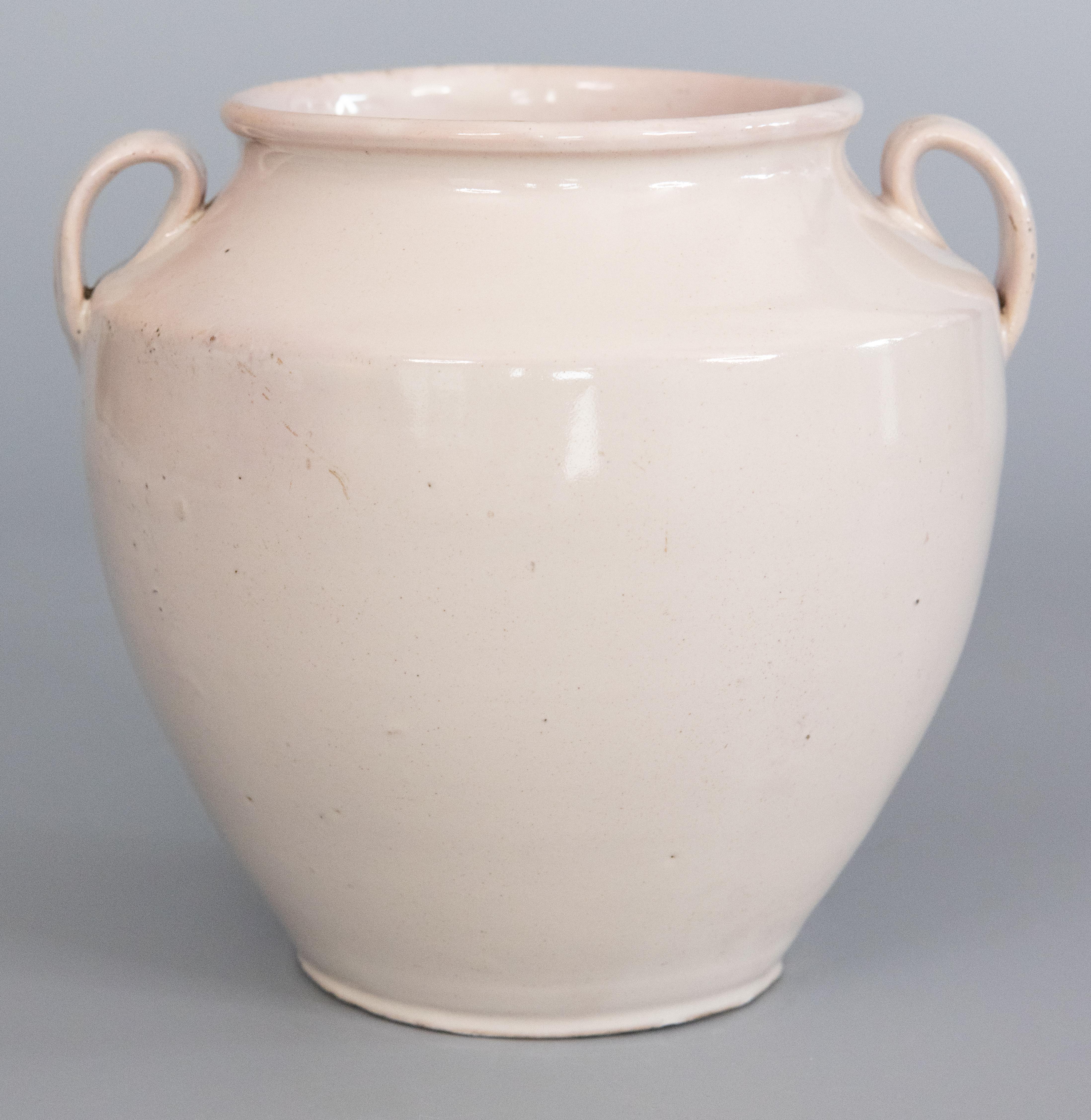 19th Century, French White Glazed Confit Pot In Good Condition In Pearland, TX