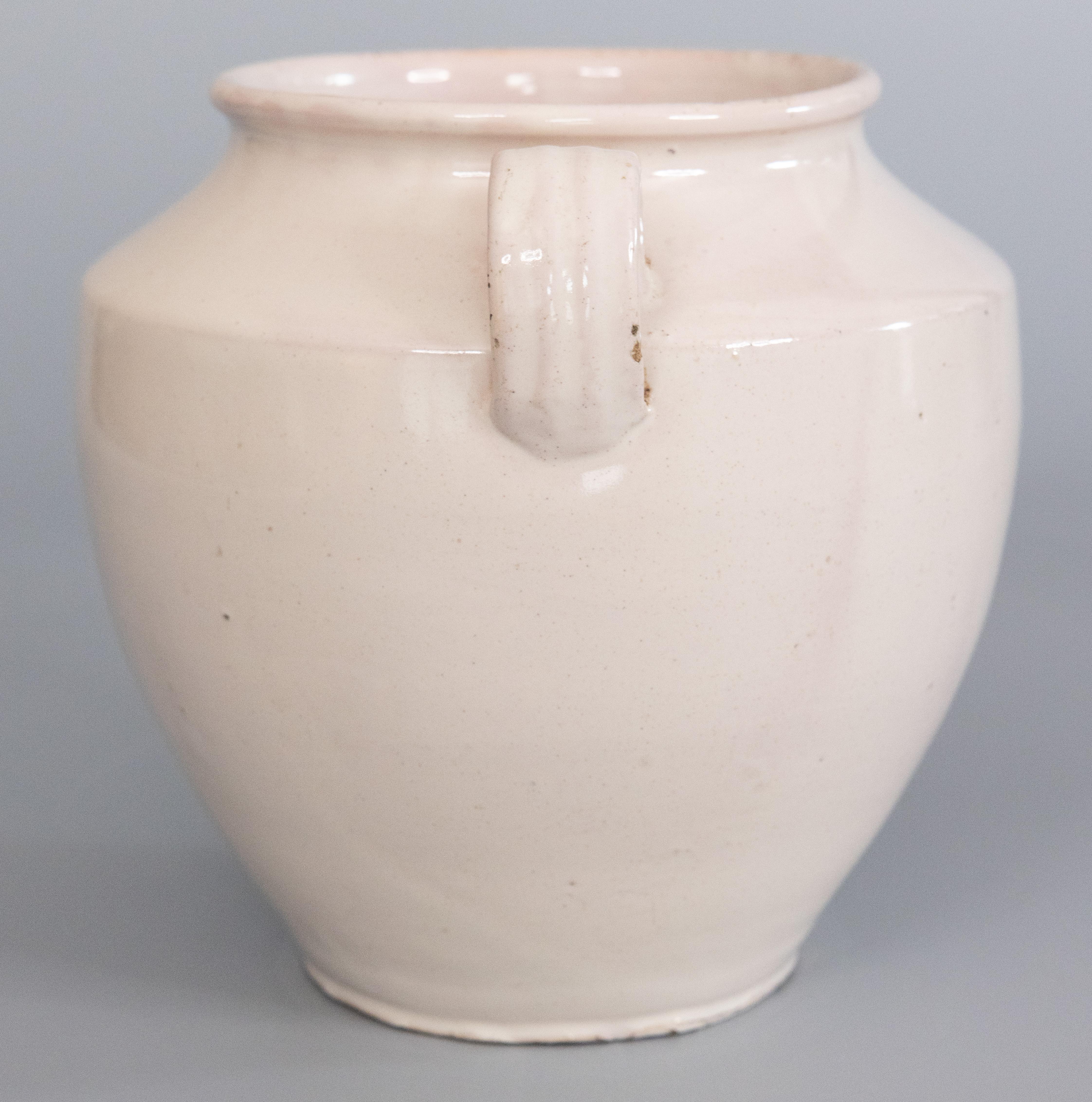 Earthenware 19th Century, French White Glazed Confit Pot