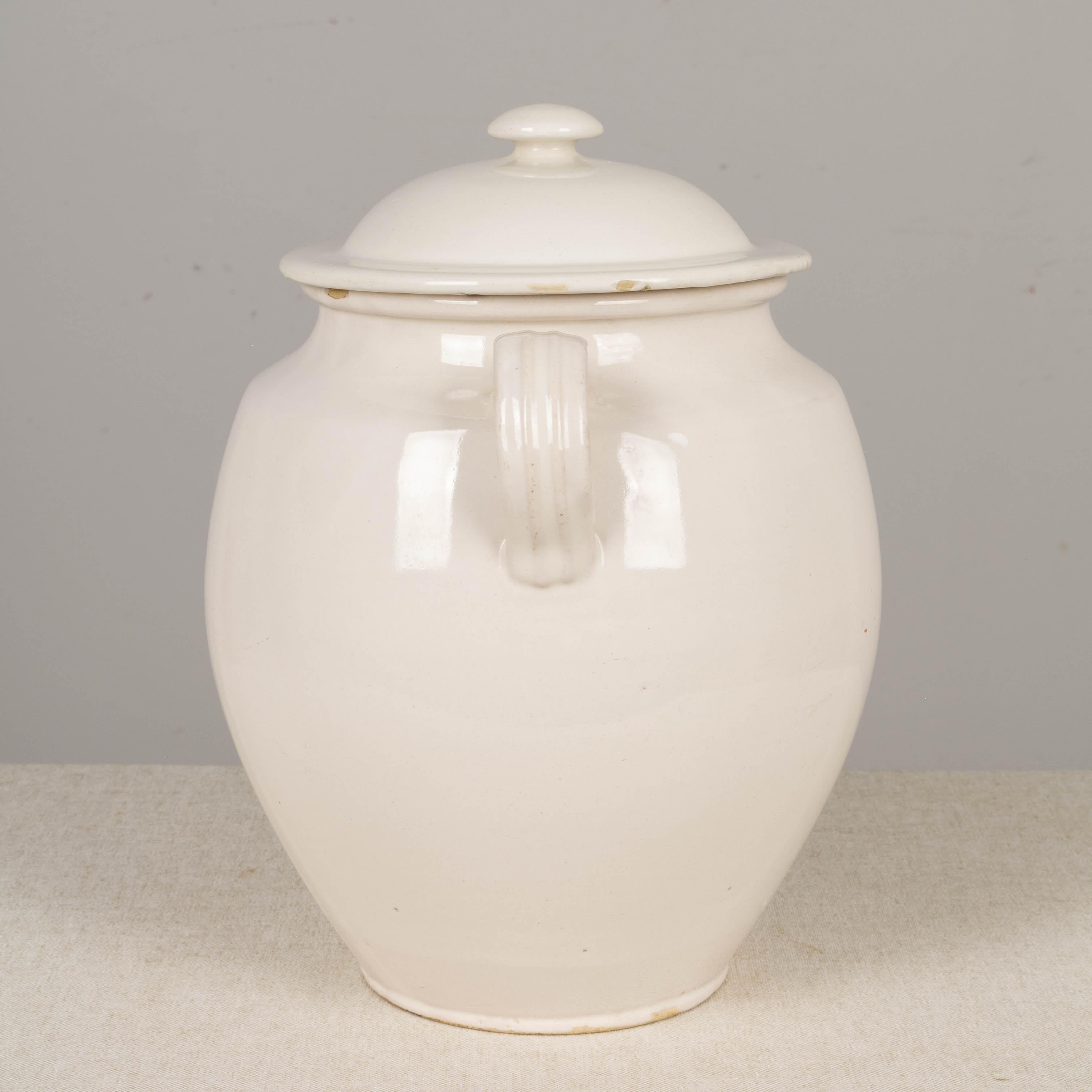 19th Century, French, White Glazed Confit Pot 4