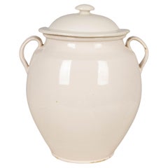 Antique 19th Century, French, White Glazed Confit Pot