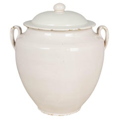 19th Century French White Glazed Confit Pot