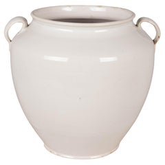 Antique 19th Century French White Glazed Honey Pot