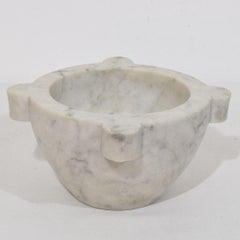 19th Century French White Marble Mortar, Circa 1850