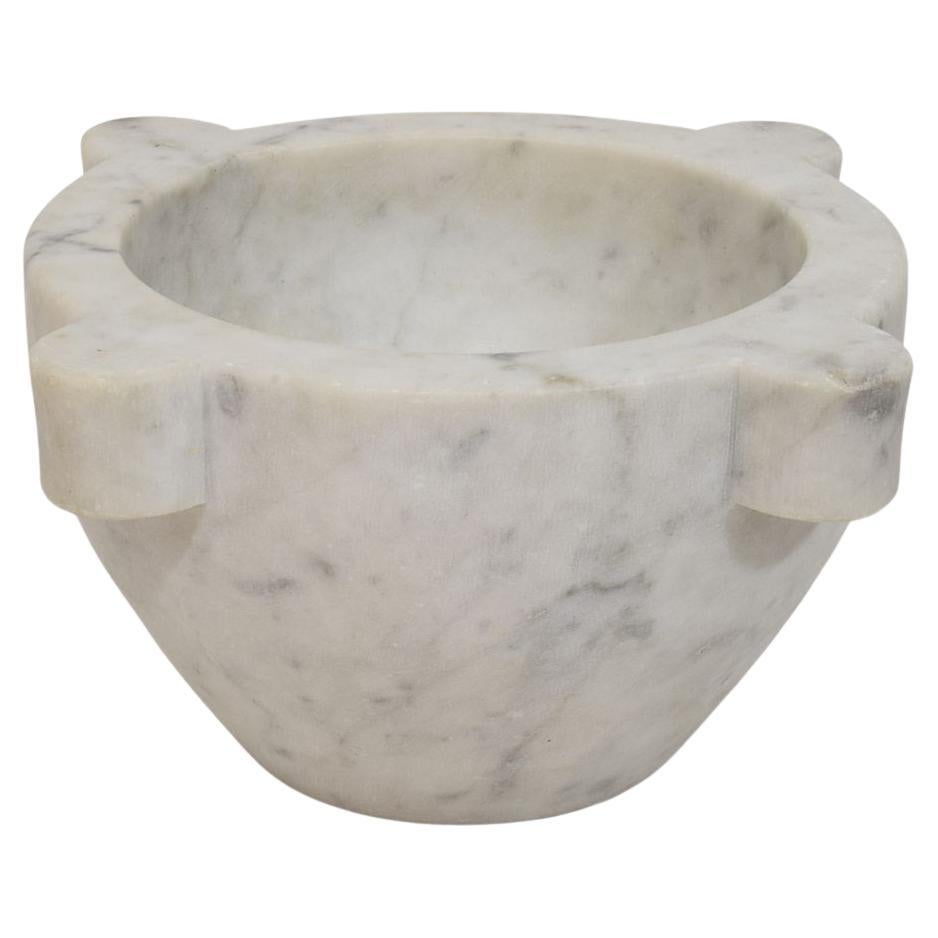 19th Century French White Marble Mortar, Circa 1850