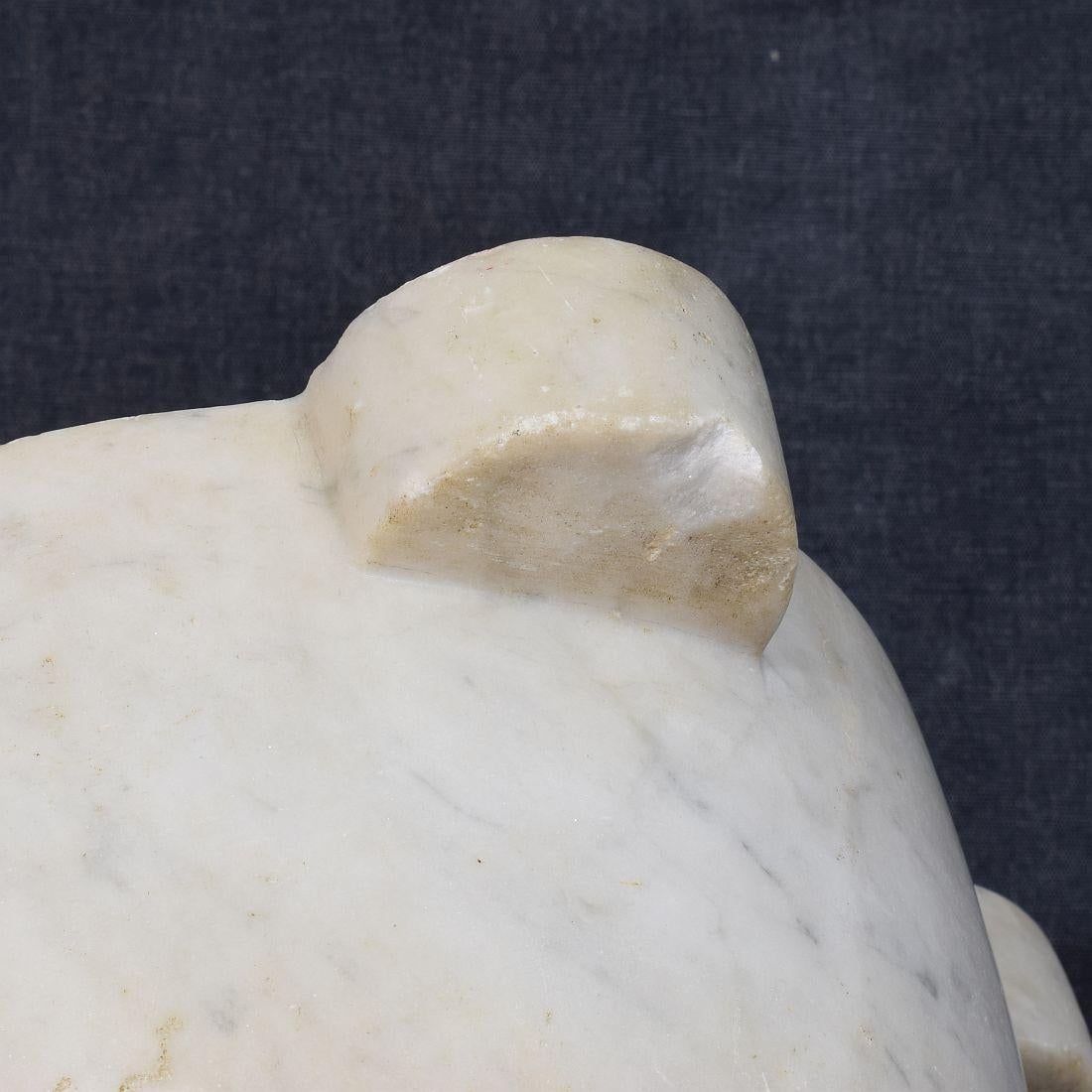 Mortaio francese in marmo bianco del XIX secolo in vendita 6