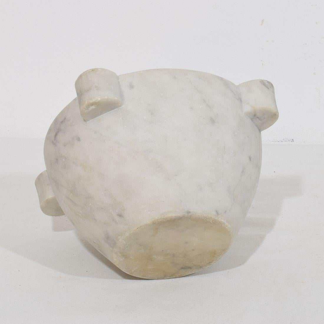 Mortaio francese in marmo bianco del XIX secolo in vendita 6