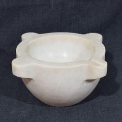 19th Century French White Marble Mortar