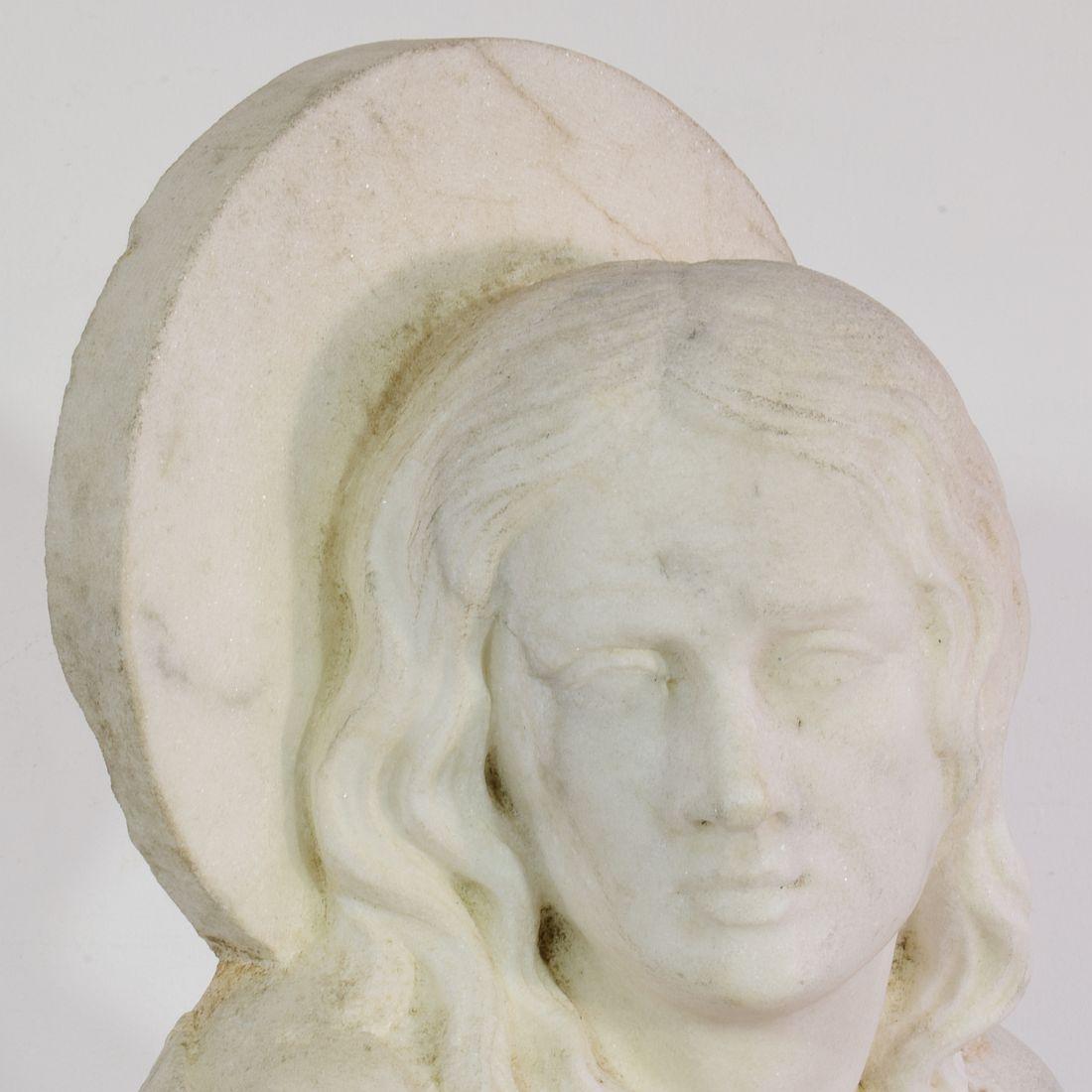 19th Century French White Marble Statue Of Saint John For Sale 8