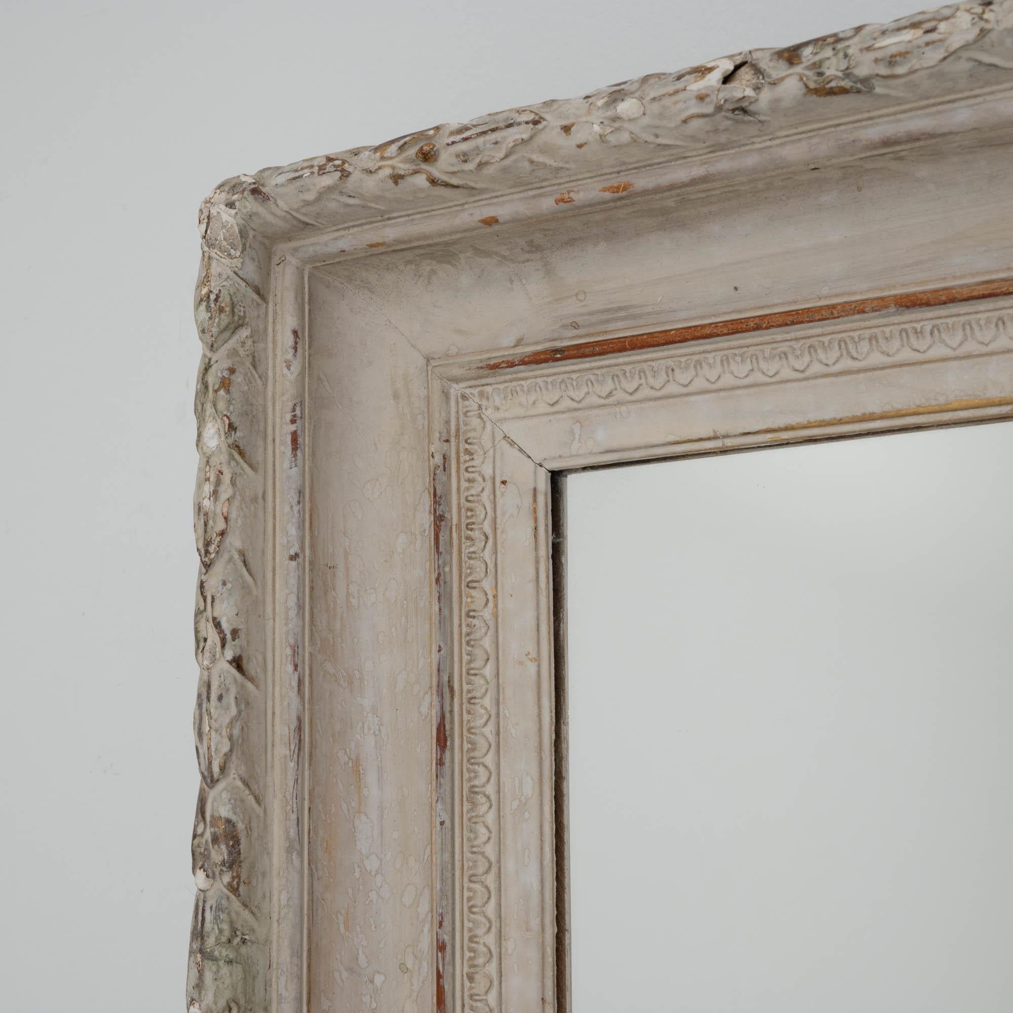 19th Century French White Painted Mirror 4