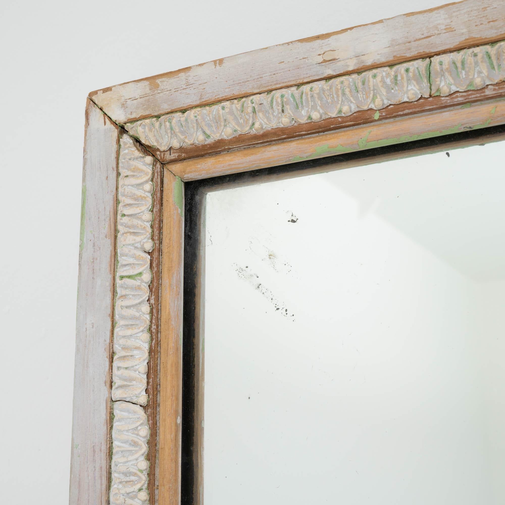 19th Century French White Painted Mirror For Sale 5