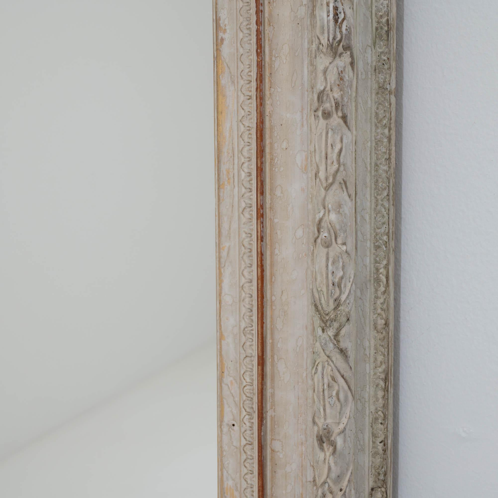 19th Century French White Painted Mirror 5