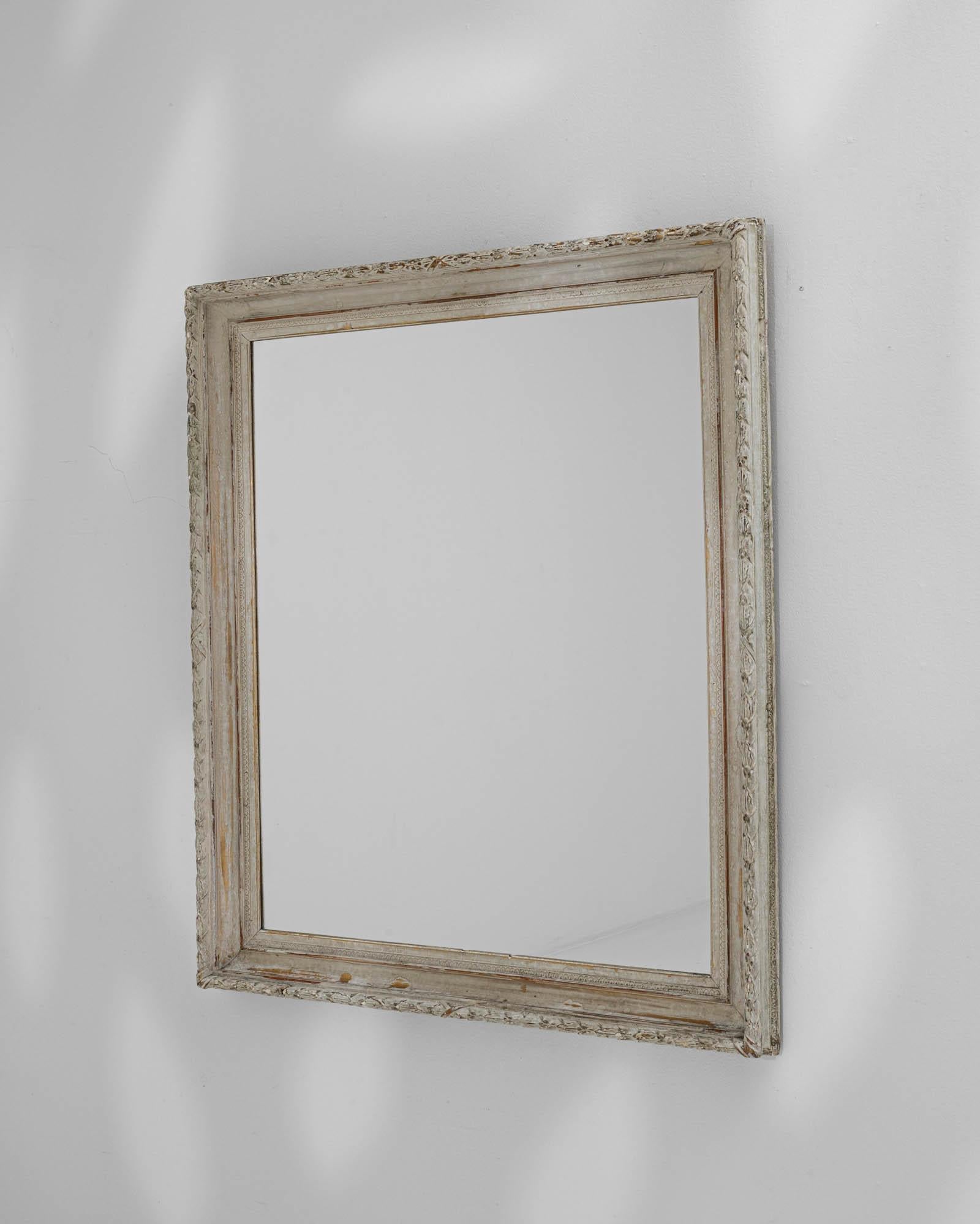 19th Century French White Painted Mirror 2