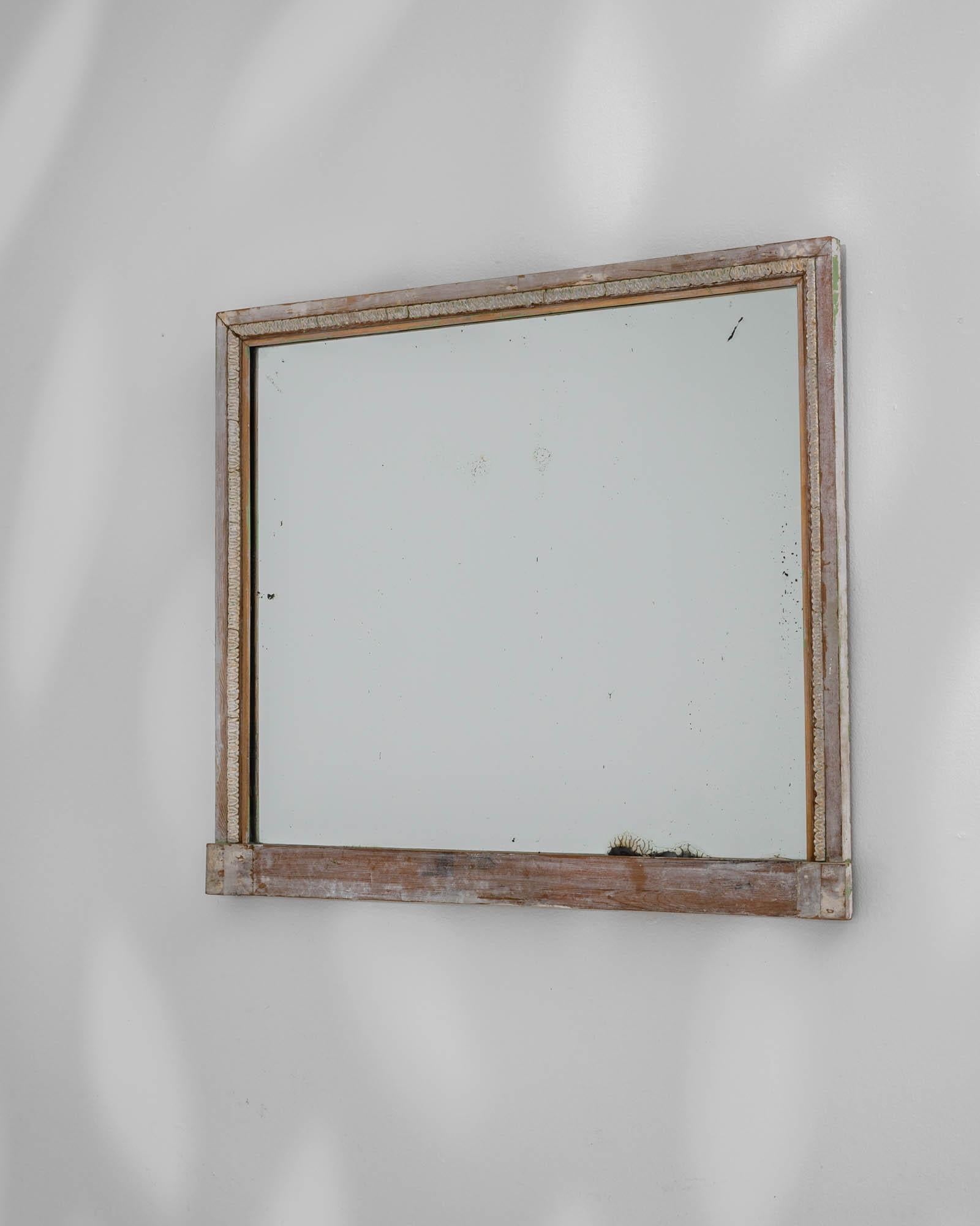19th Century French White Painted Mirror For Sale 3