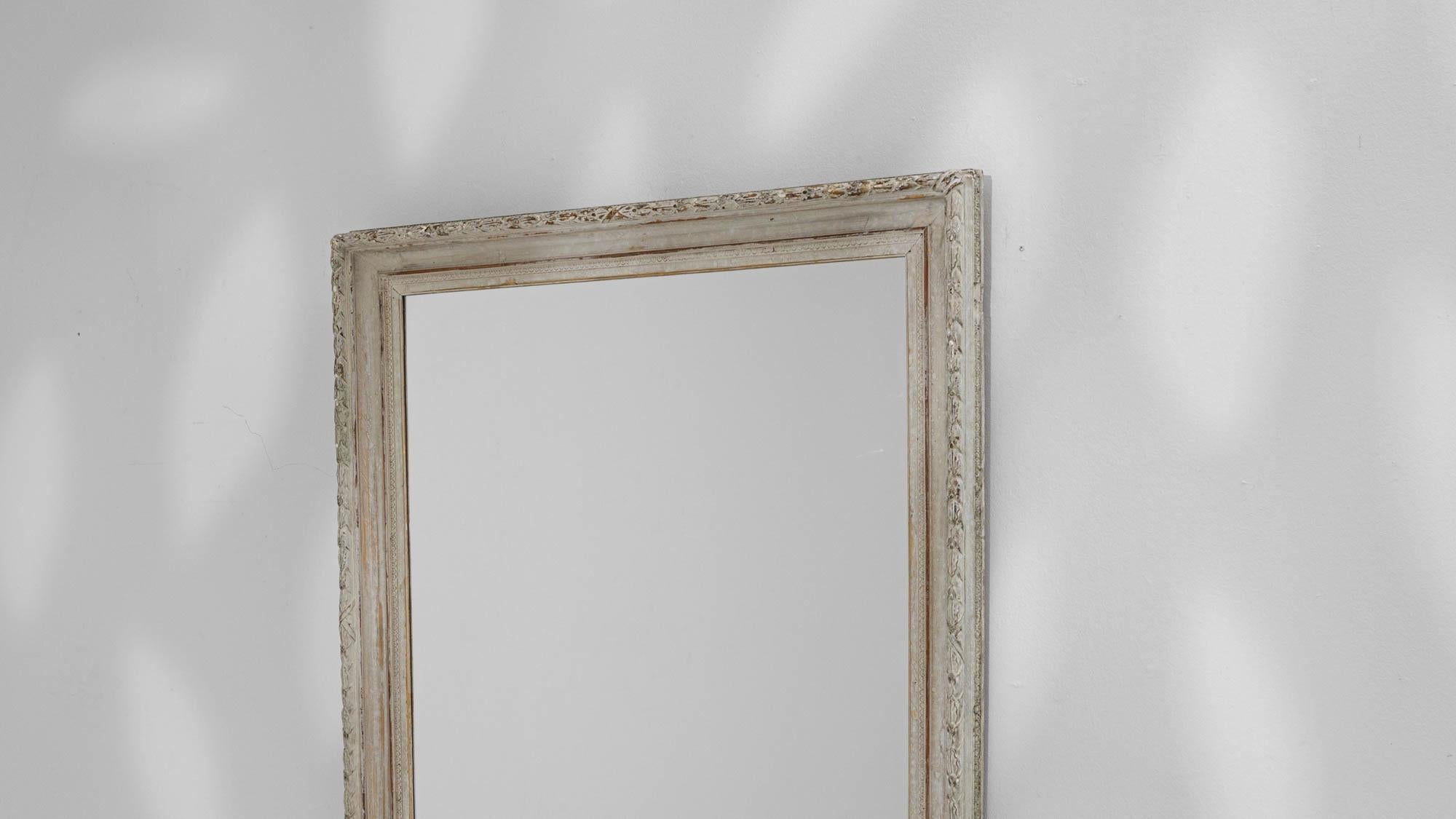 19th Century French White Painted Mirror 3