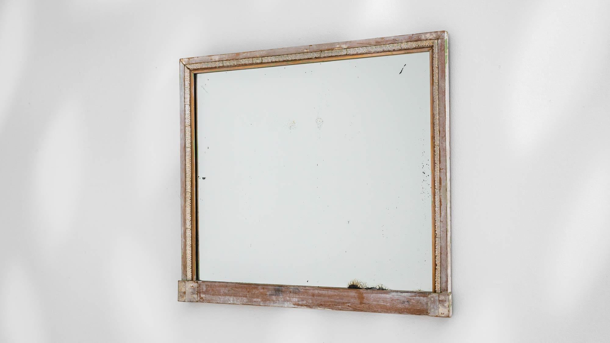 19th Century French White Painted Mirror For Sale 4