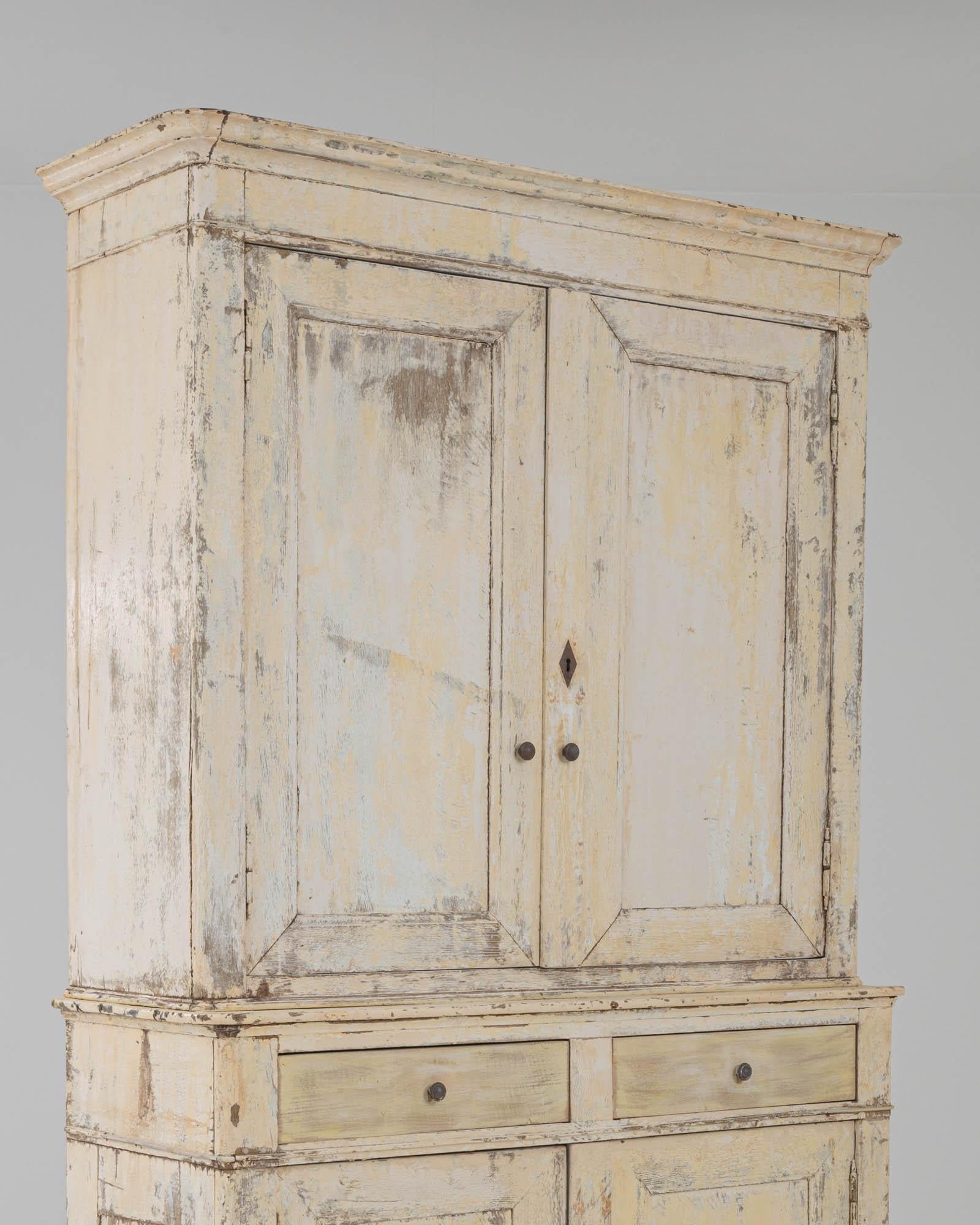 19th Century French White Patinated Cabinet For Sale 3