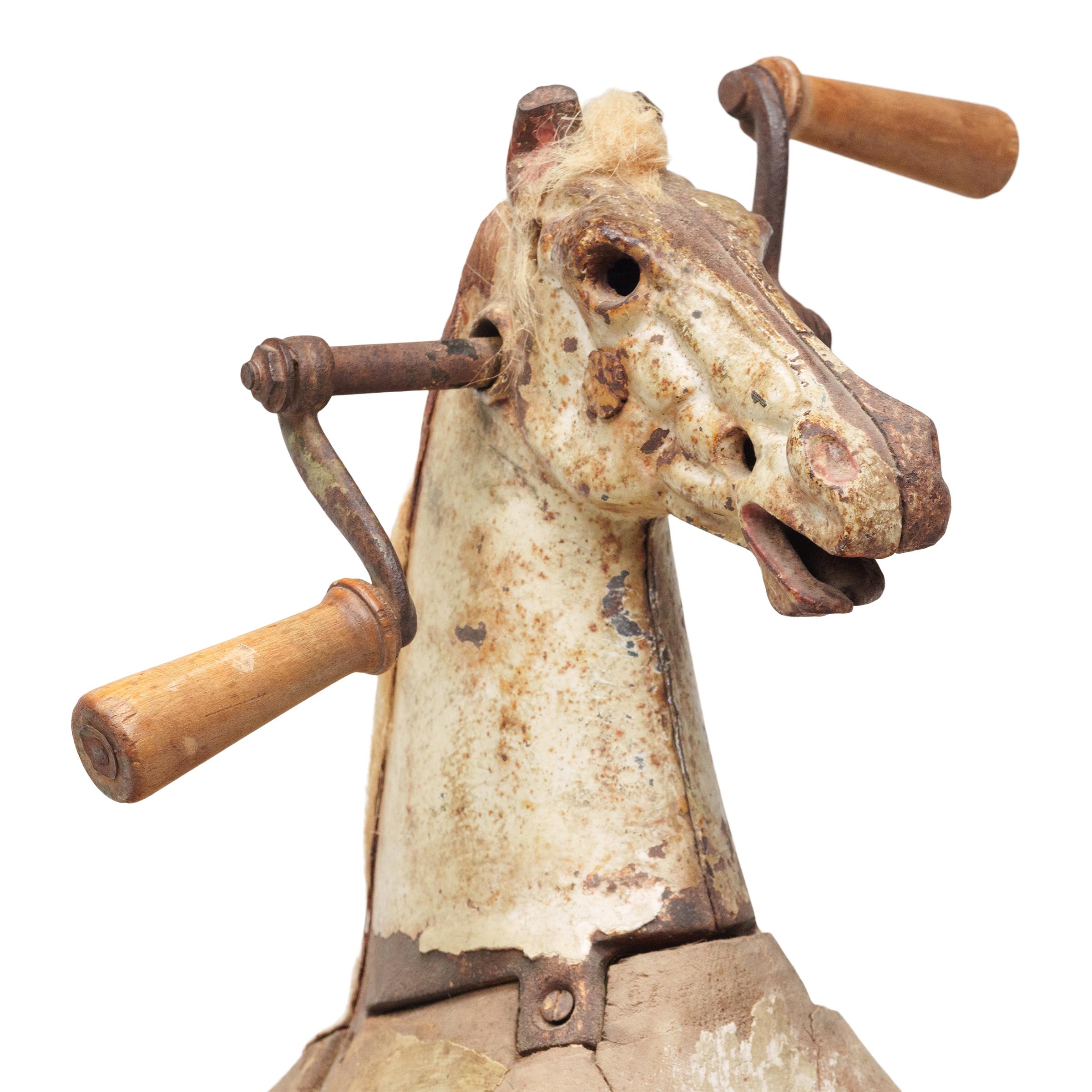 Painted 19th Century French White Pony Tricycle For Sale