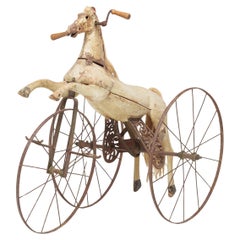 Triciclo francés de poni blanco del siglo XIX