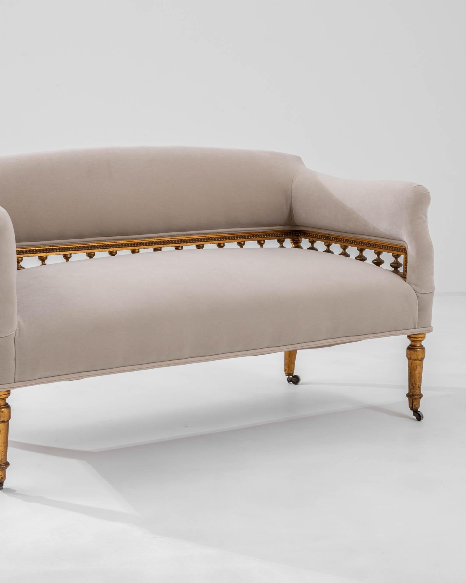 19th Century French White Upholstered Sofa 1