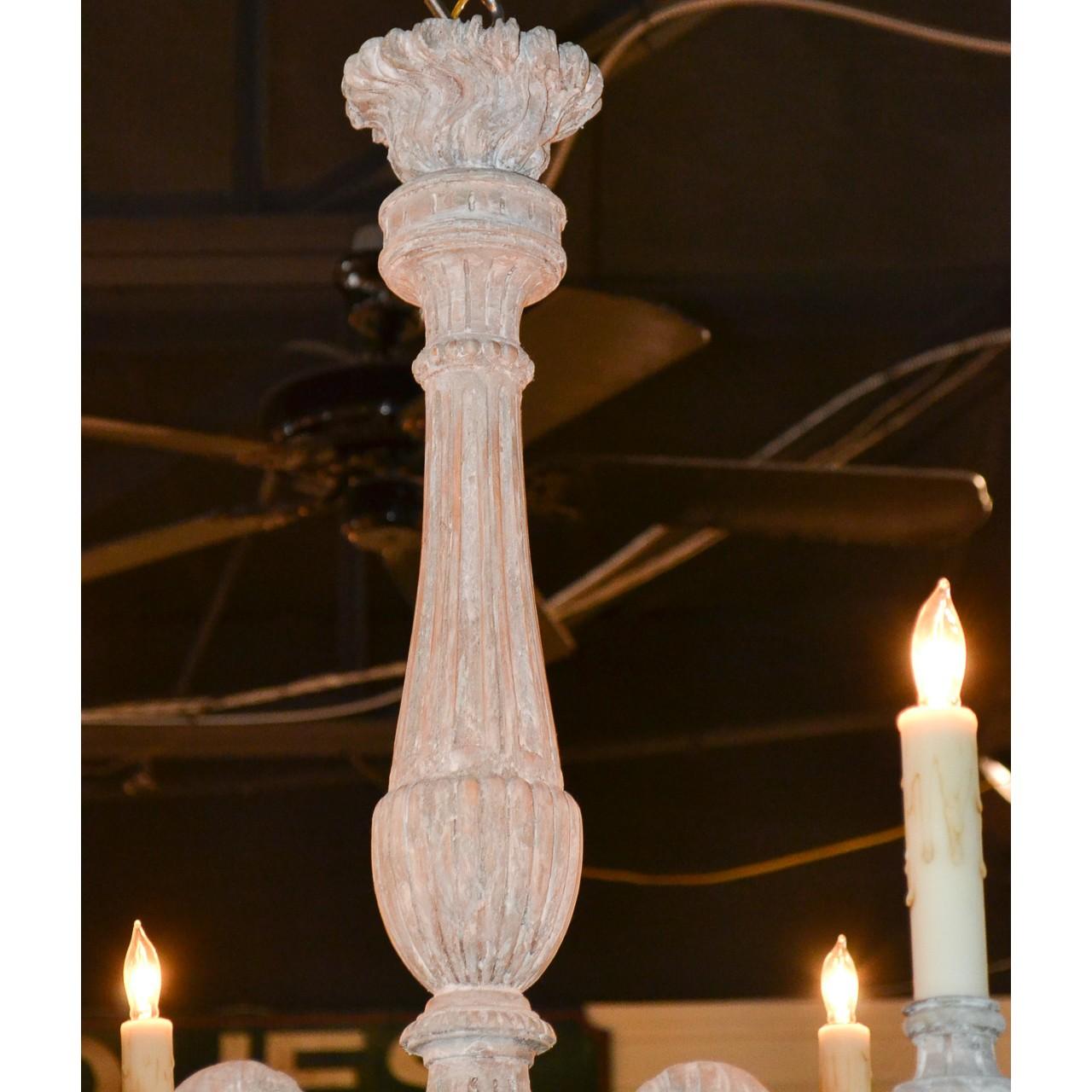 19th Century French White-Washed Chandelier 1