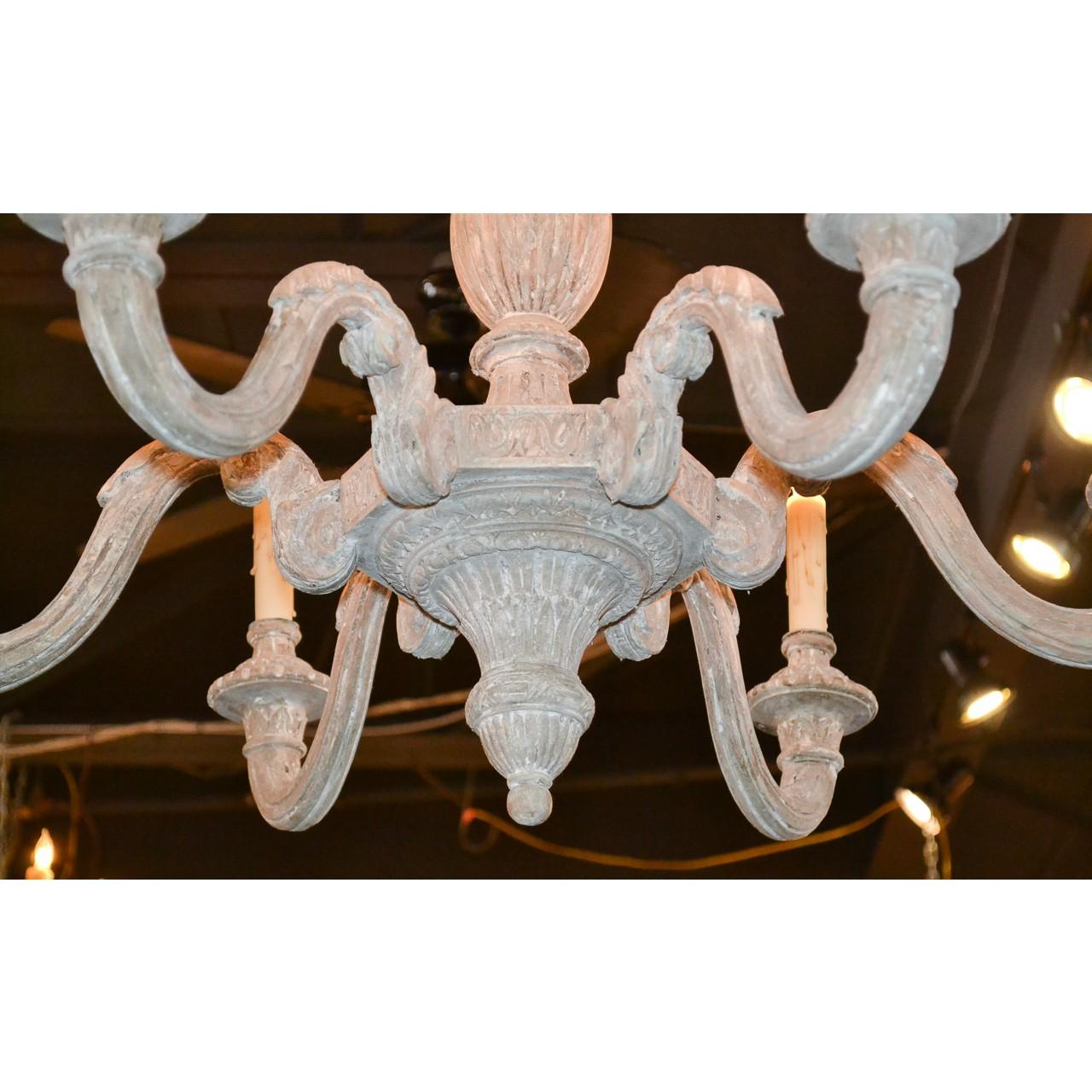 19th Century French White-Washed Chandelier 2