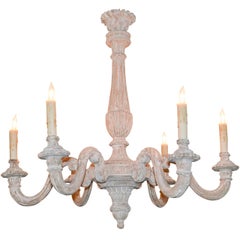 Antique 19th Century French White-Washed Chandelier