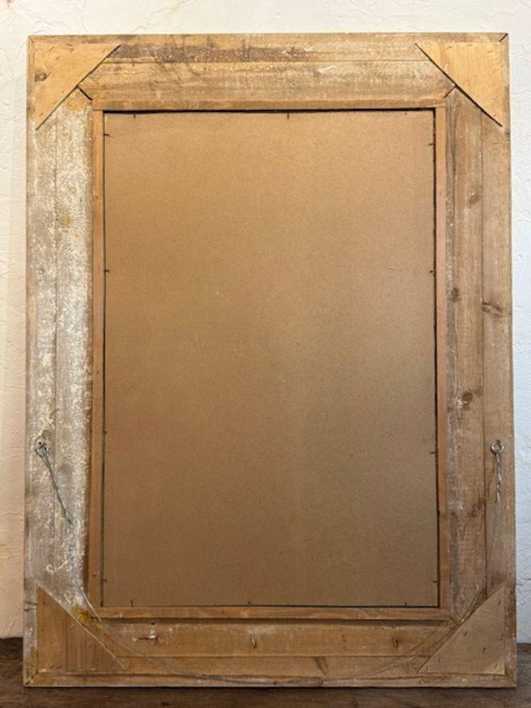 19th Century French White-Washed Mirror In Good Condition For Sale In Dallas, TX