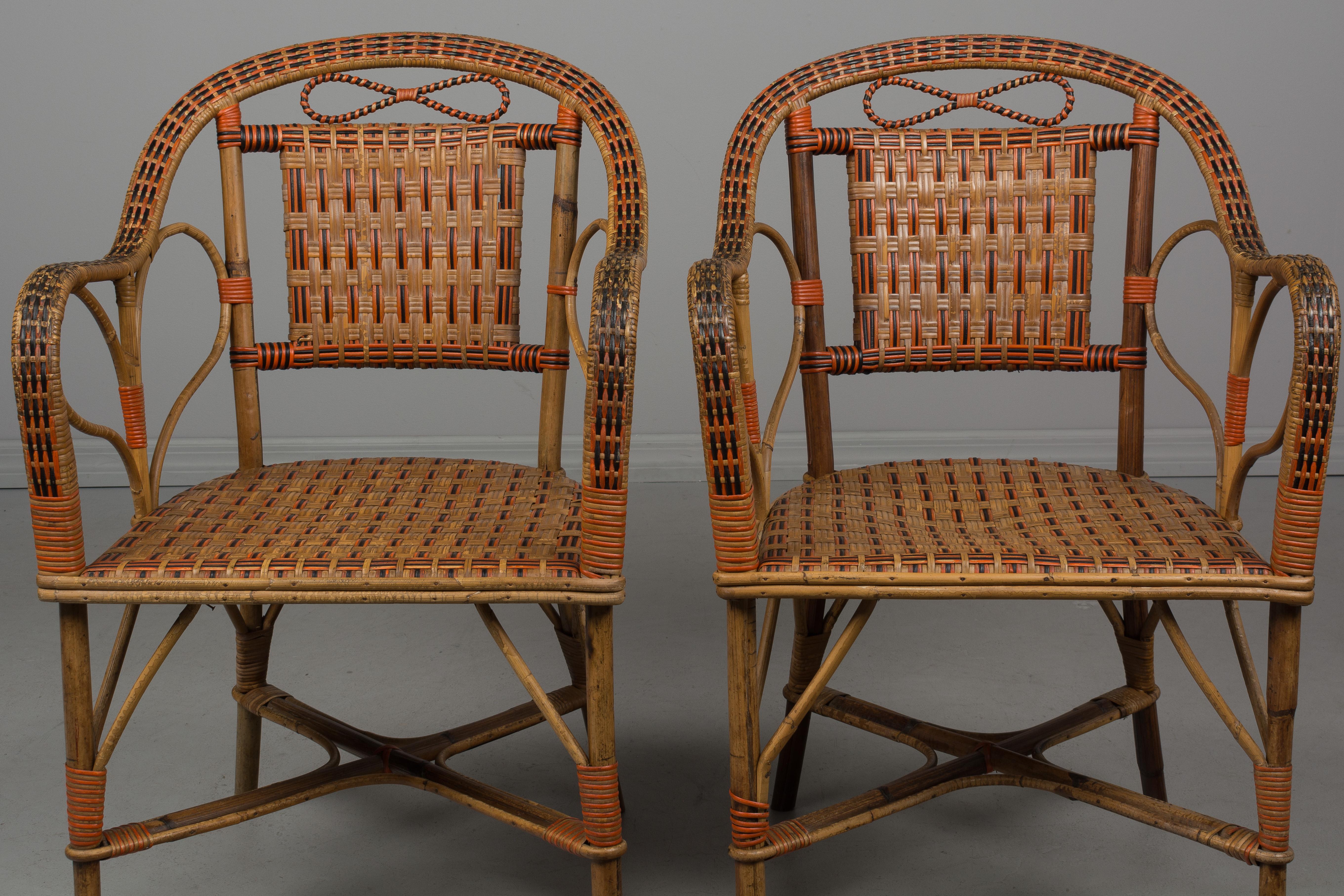 19th Century French Wicker Rattan Dining Set 7