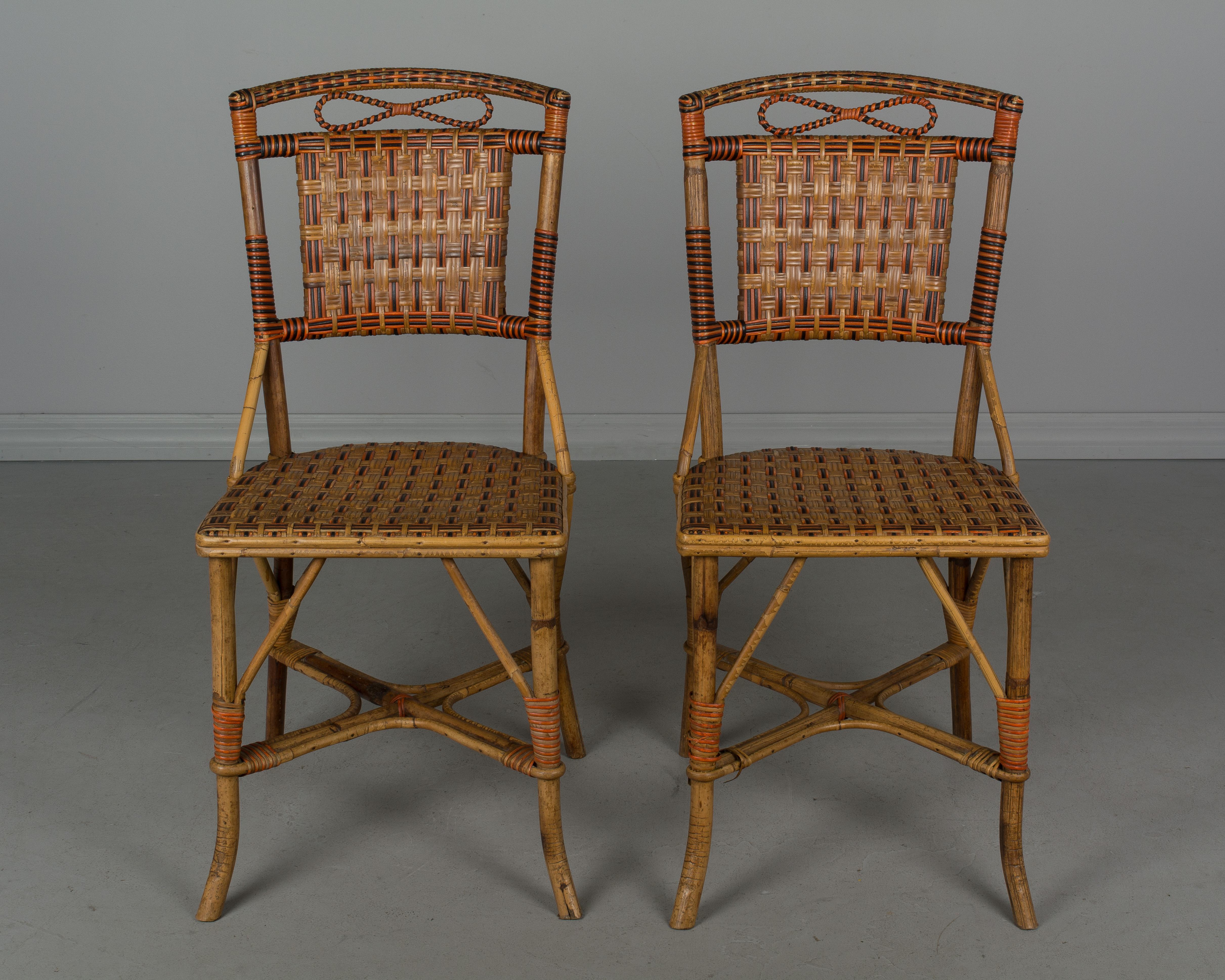 19th Century French Wicker Rattan Dining Set 8