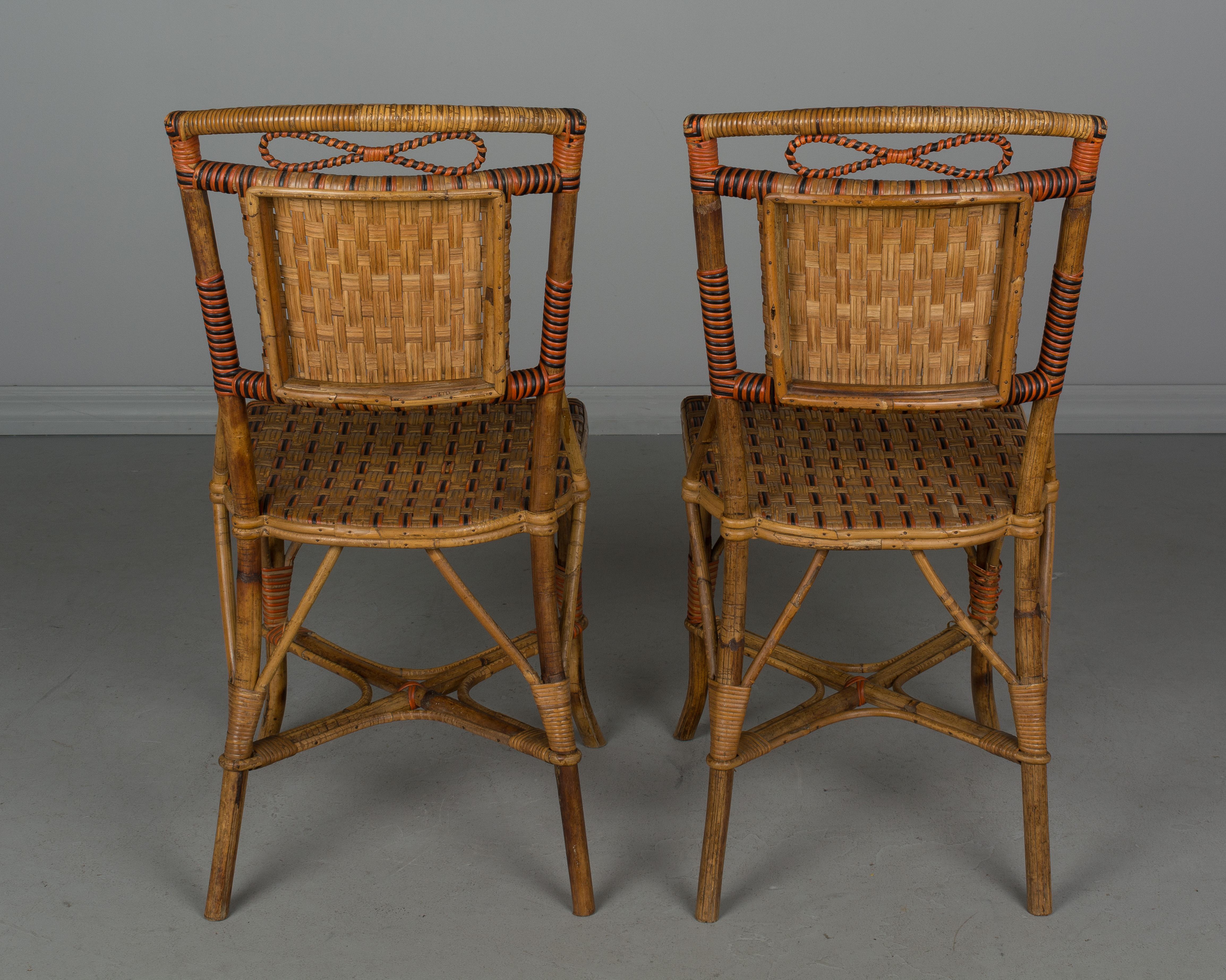 19th Century French Wicker Rattan Dining Set 9