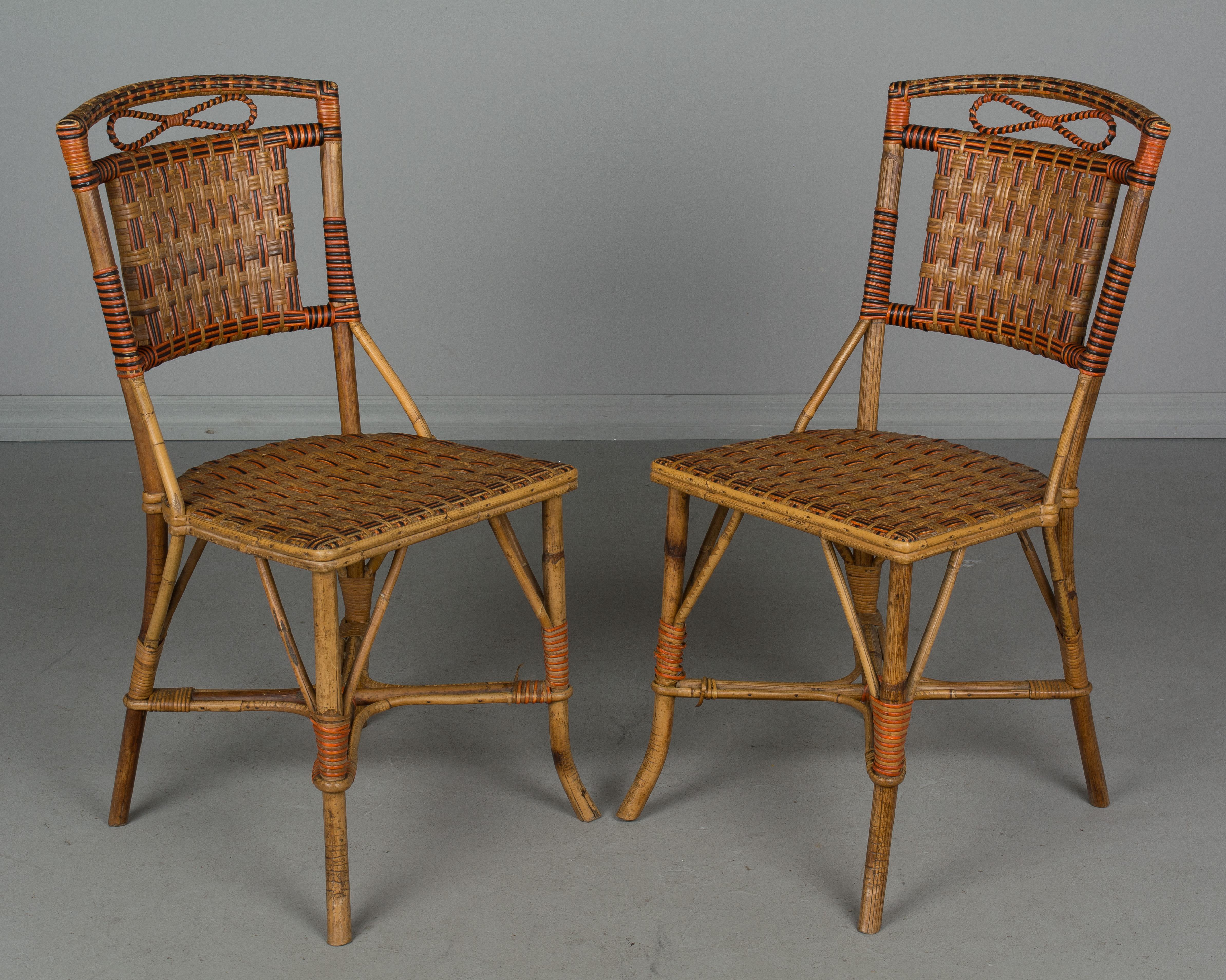 19th Century French Wicker Rattan Dining Set 10