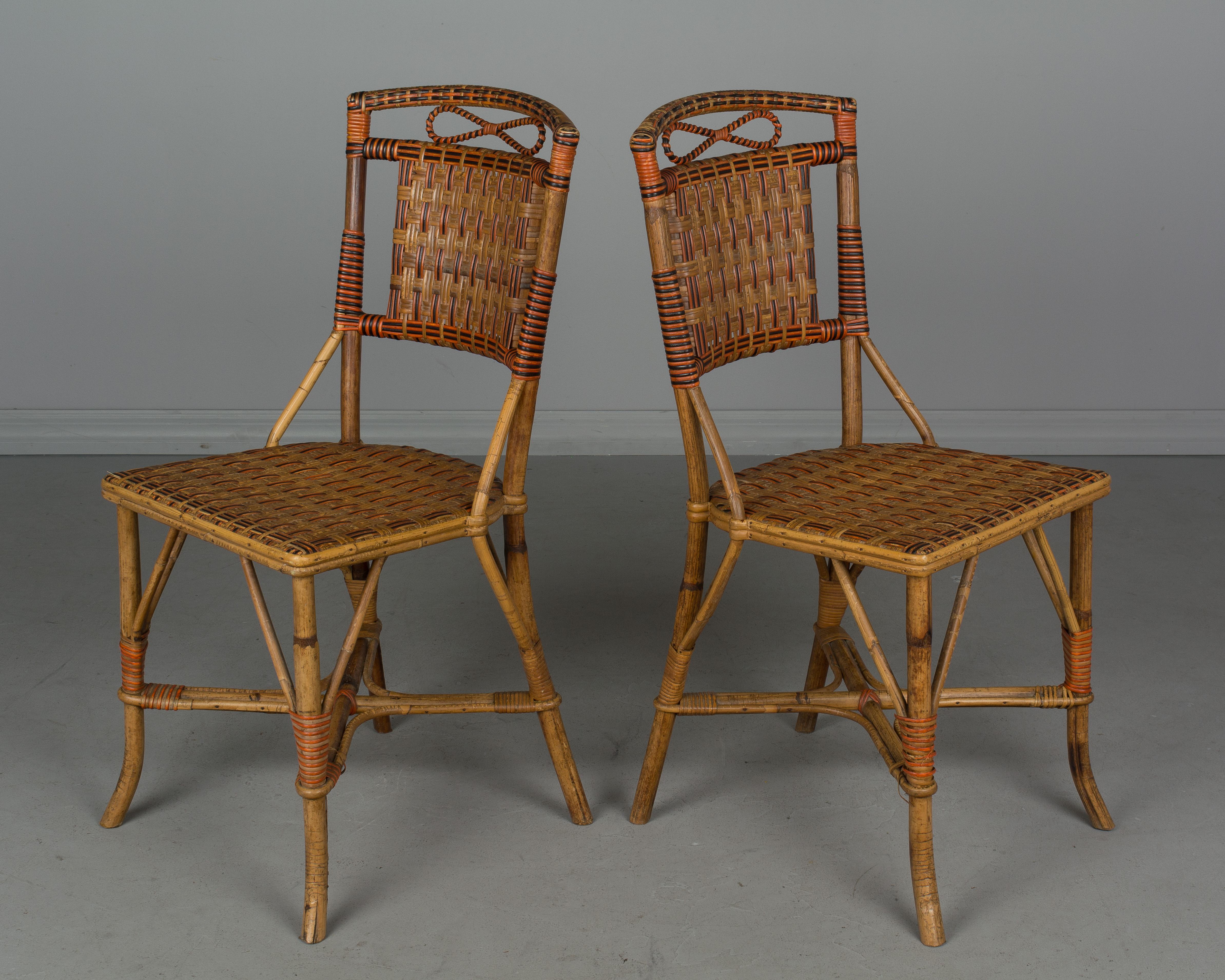 19th Century French Wicker Rattan Dining Set 11
