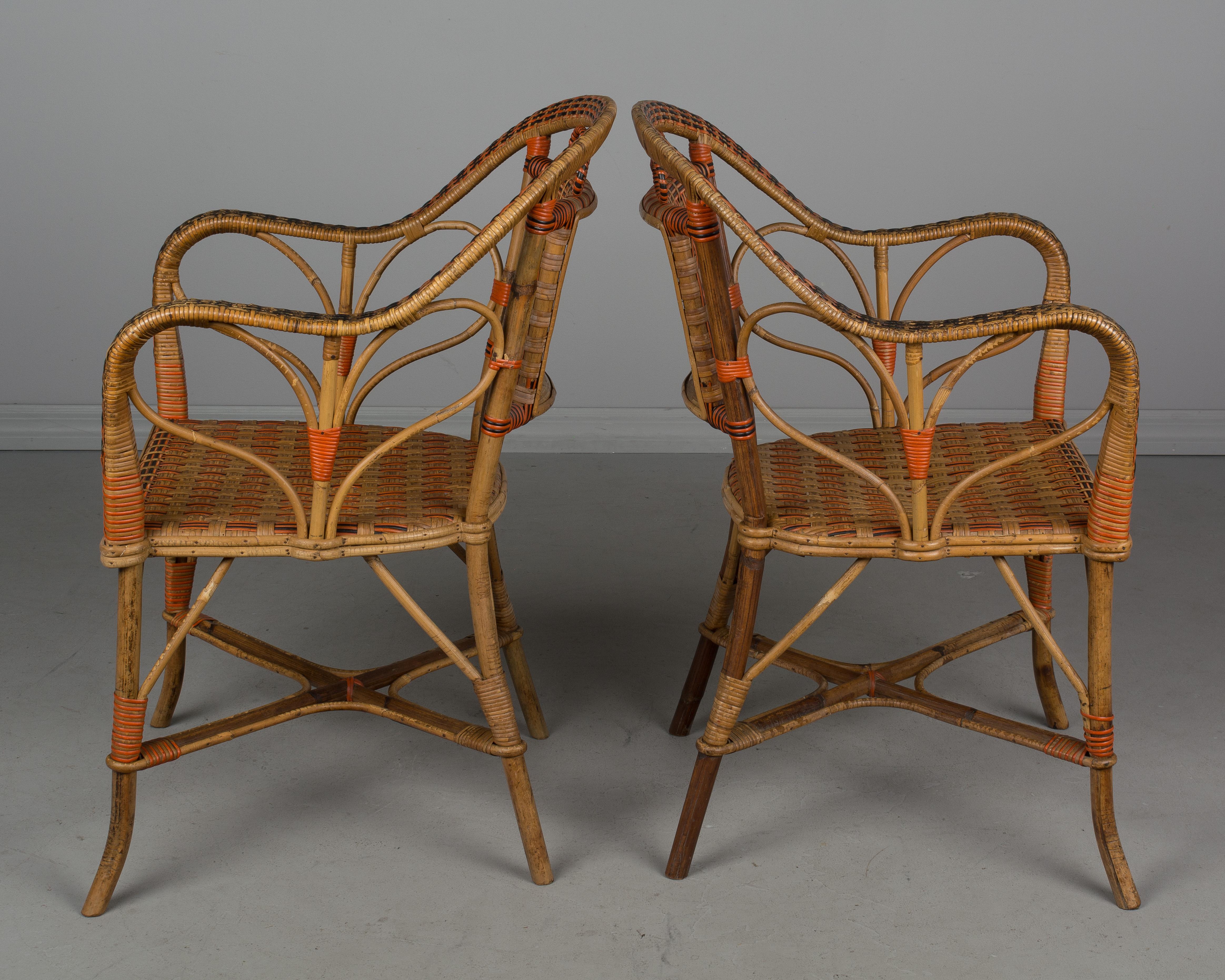 19th Century French Wicker Rattan Dining Set 1