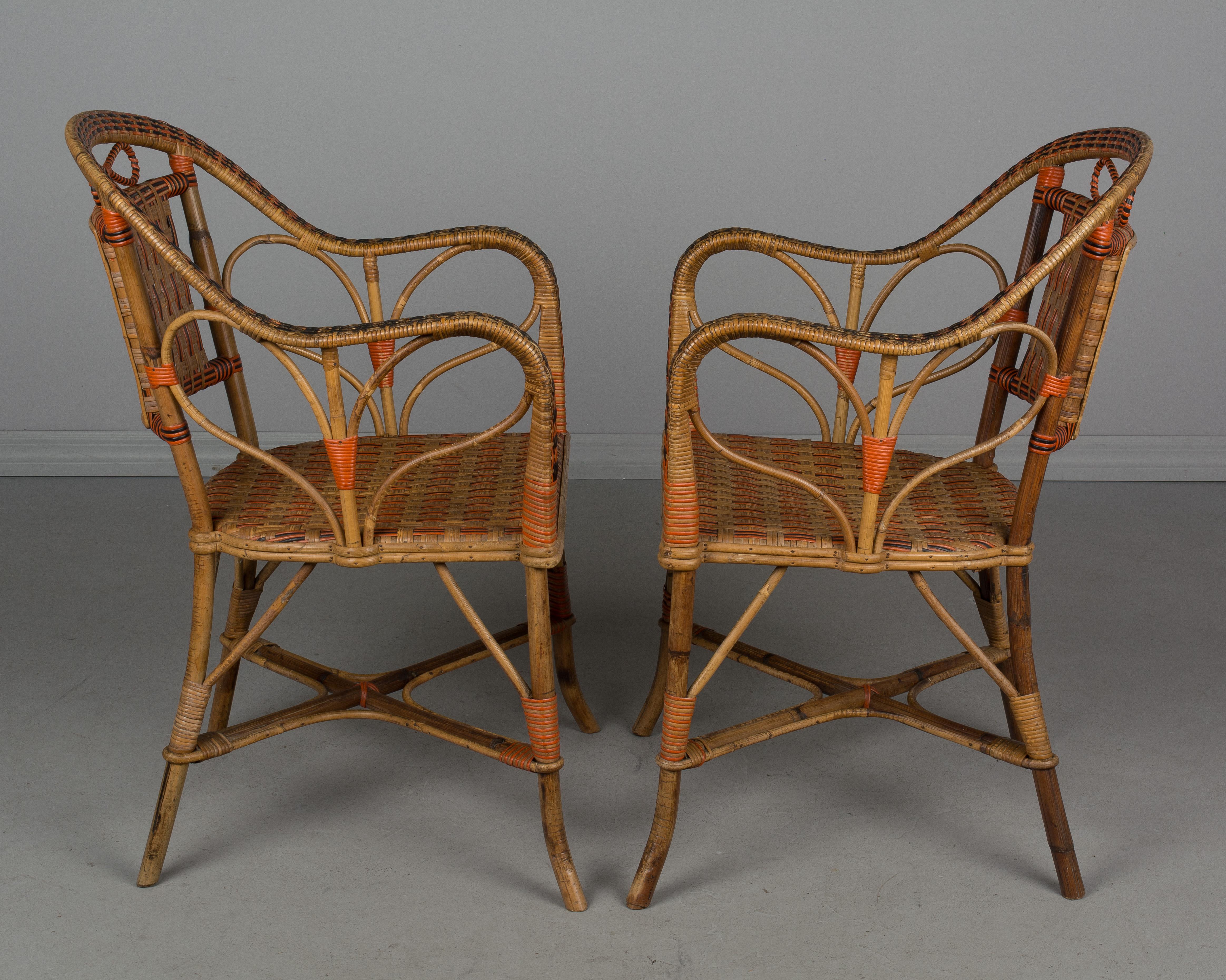 19th Century French Wicker Rattan Dining Set 2