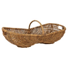 19th Century French Wicker Harvest Basket
